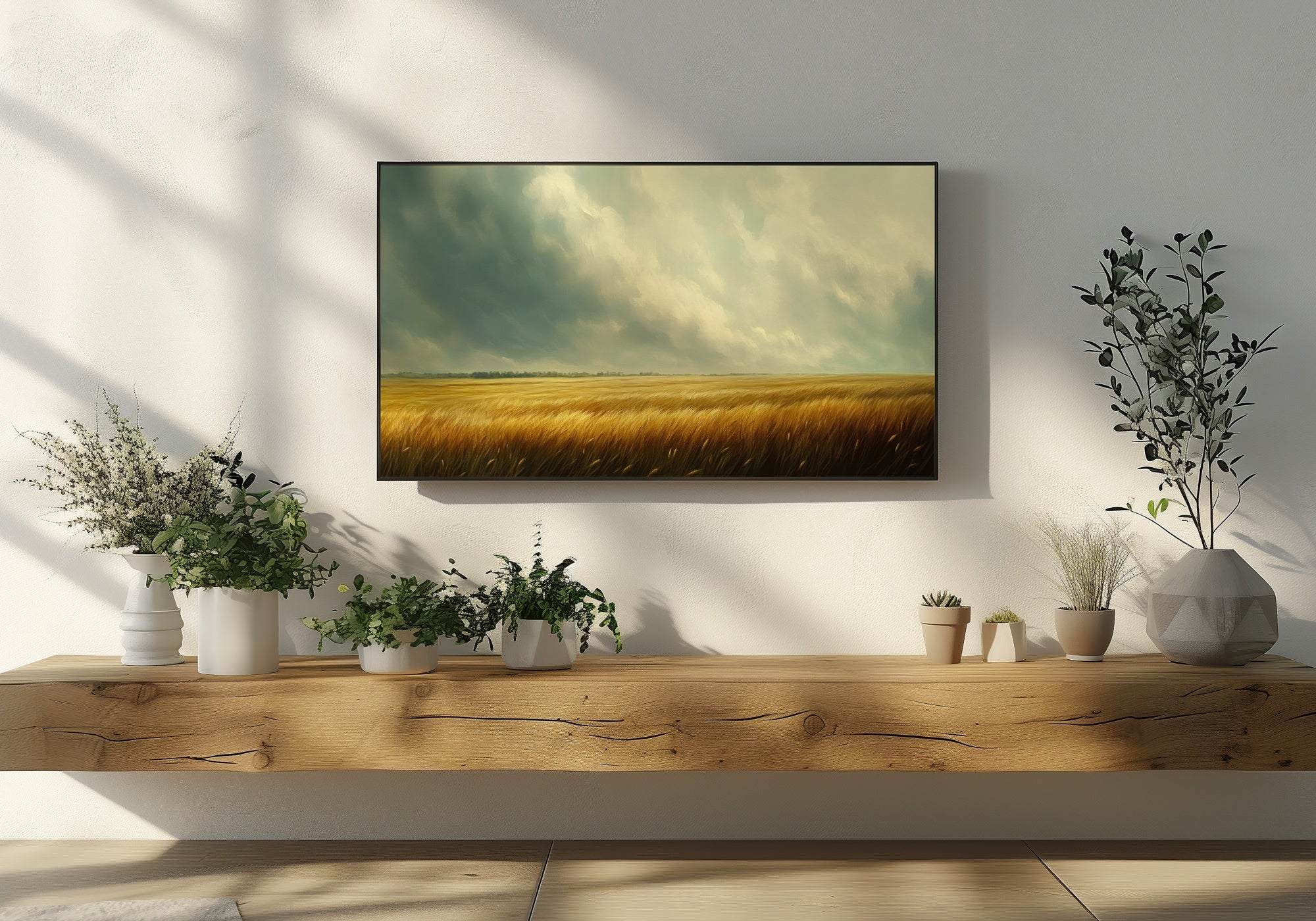 Landscape Frame TV Art Wheat Field