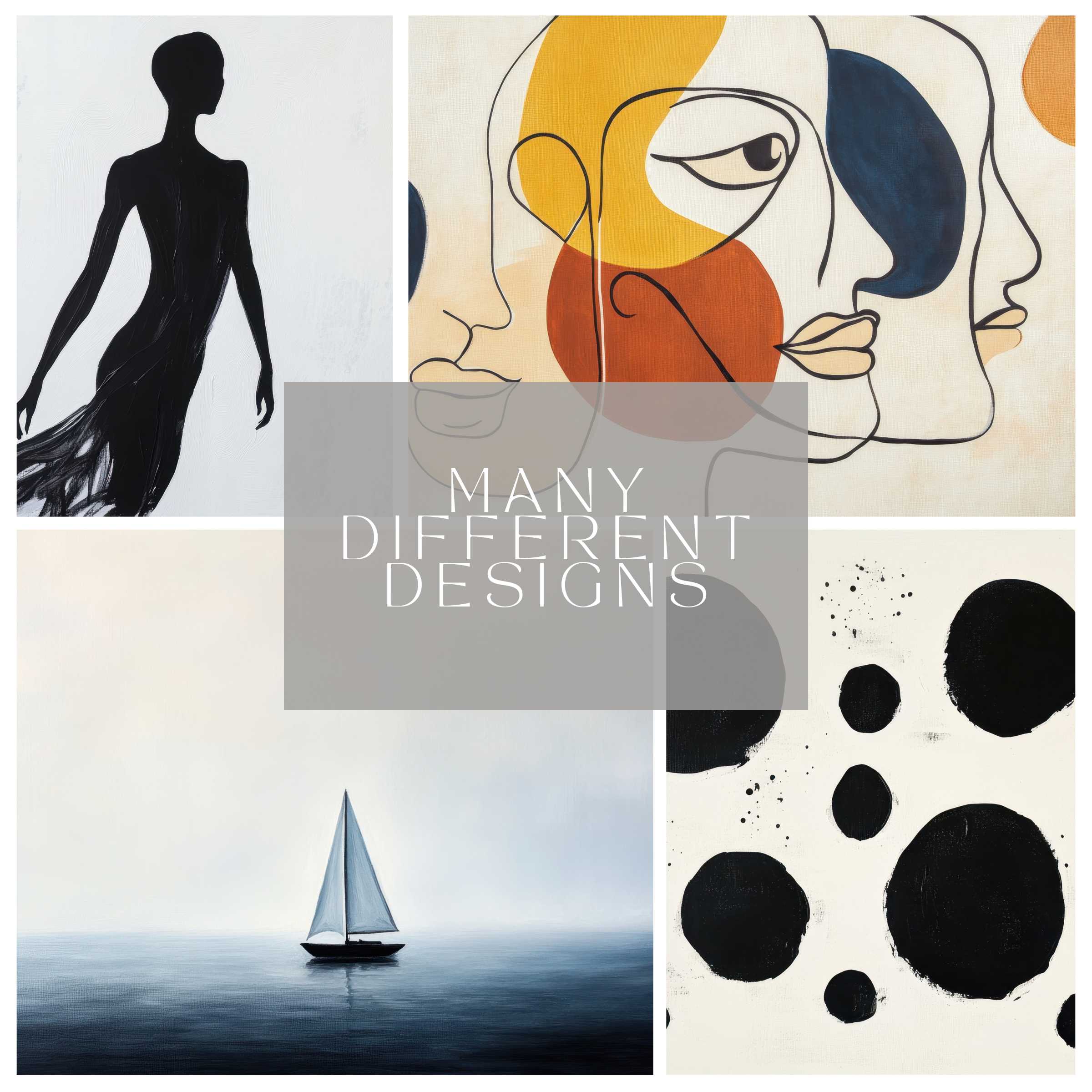 Elegant digital art collage featuring abstract designs and a serene sailboat in calm waters perfect wallpapers for computer instant download