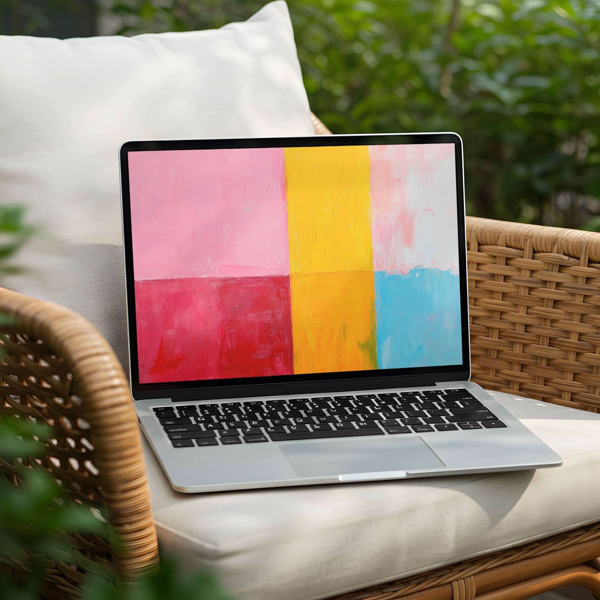 Vibrant abstract art desktop background for PC or Laptop instant download inspiring calm elegance with soothing colors