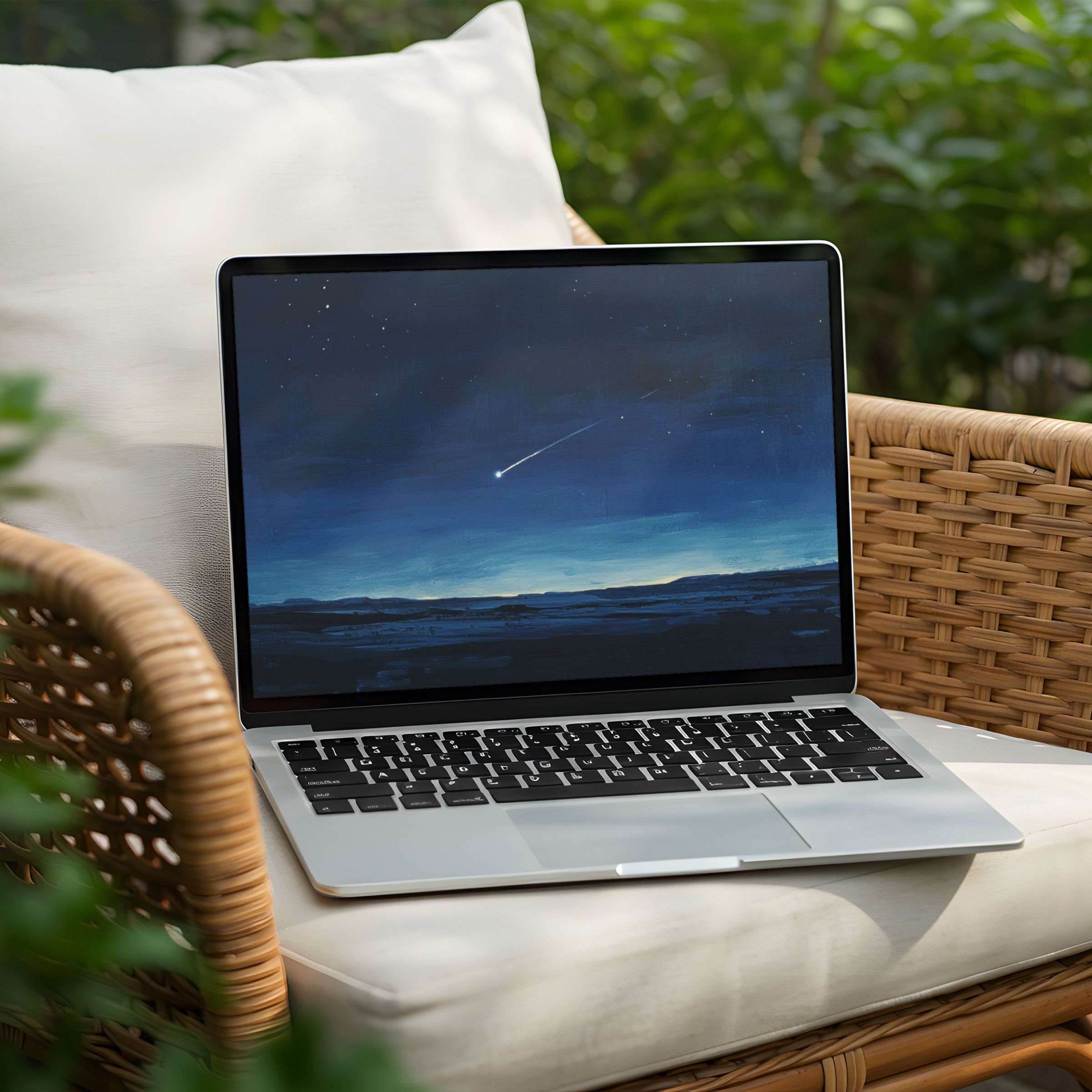 Elegant night sky desktop background for PC and Laptop showcases serene minimalism, available for instant download to inspire calm