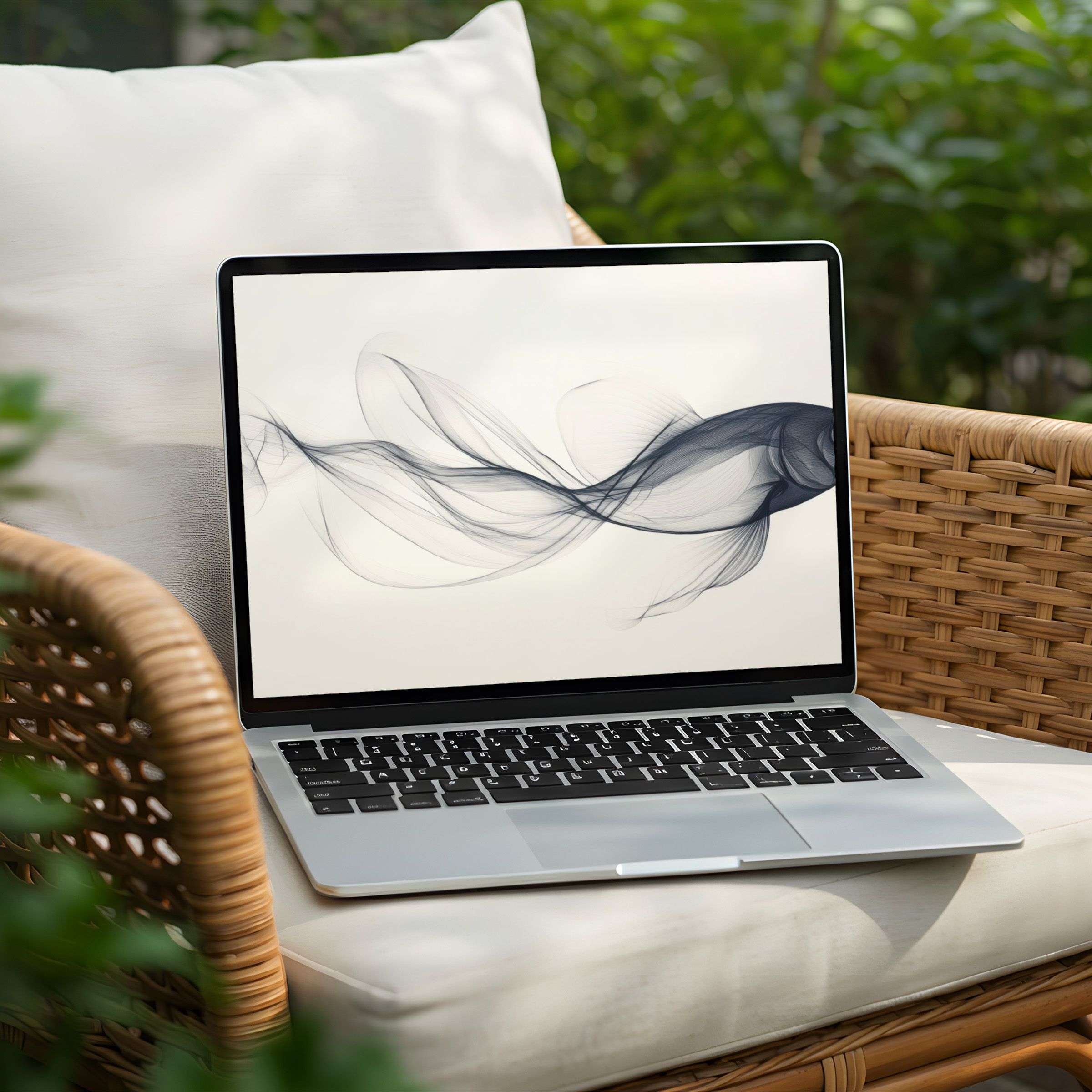 Sophisticated desktop background for PC or Laptop features flowing abstract waves on instant download creating elegance and calm