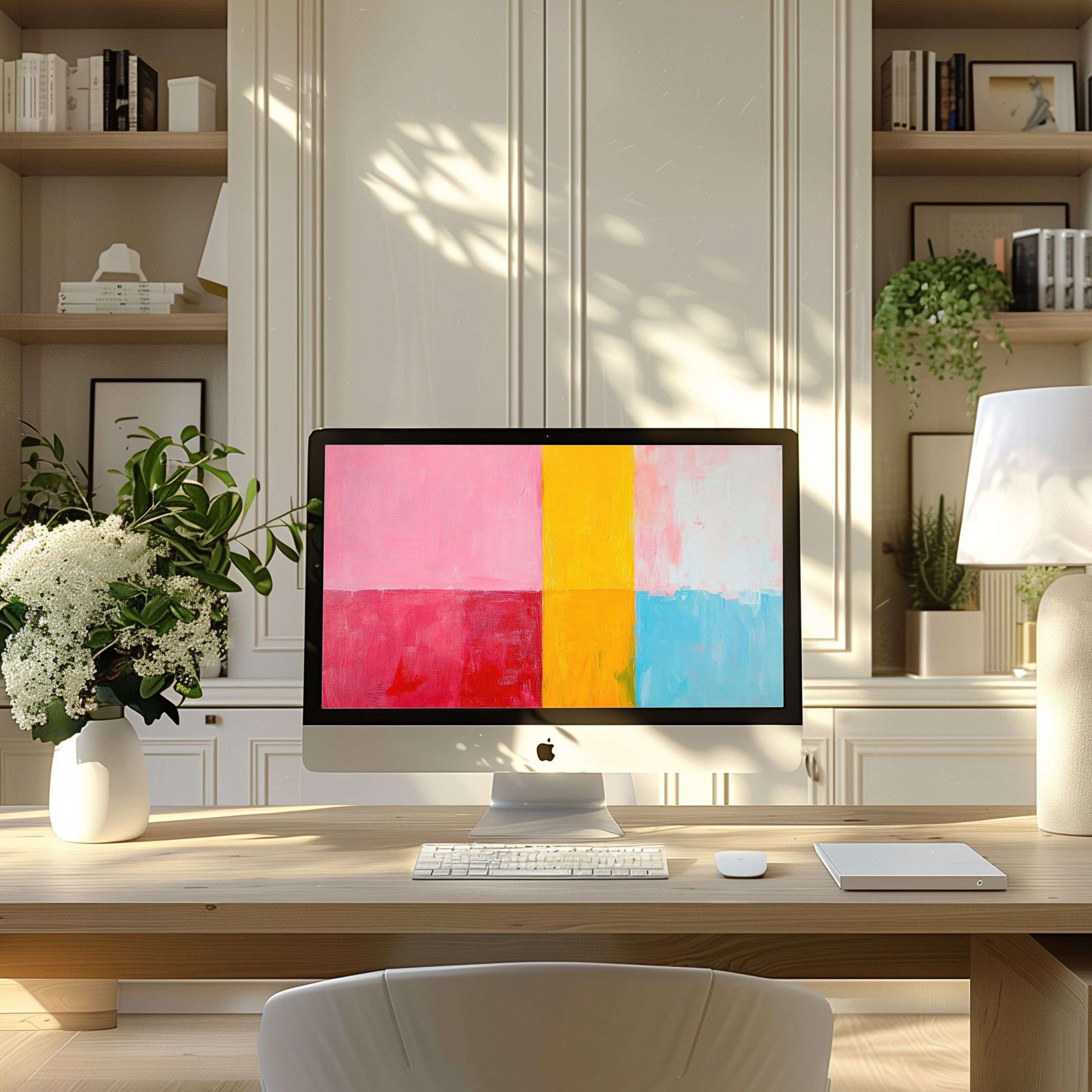 Elegant abstract art wallpaper for computer offering calm and inspiration; perfect for PC, laptop, ultrawide digital download