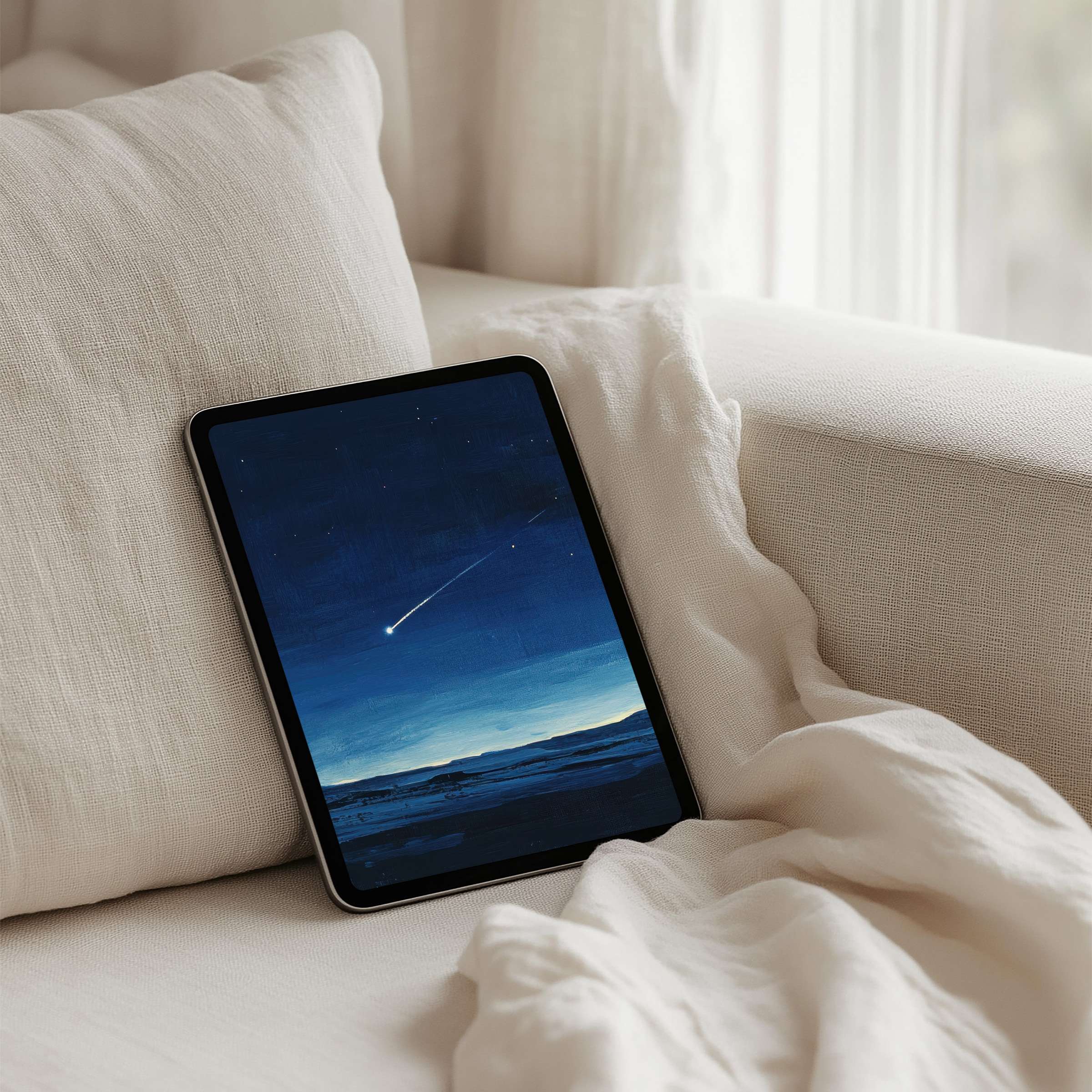 Serene night sky iPad background for instant download brings calm to your tablet with elegant minimalistic design and inspiration
