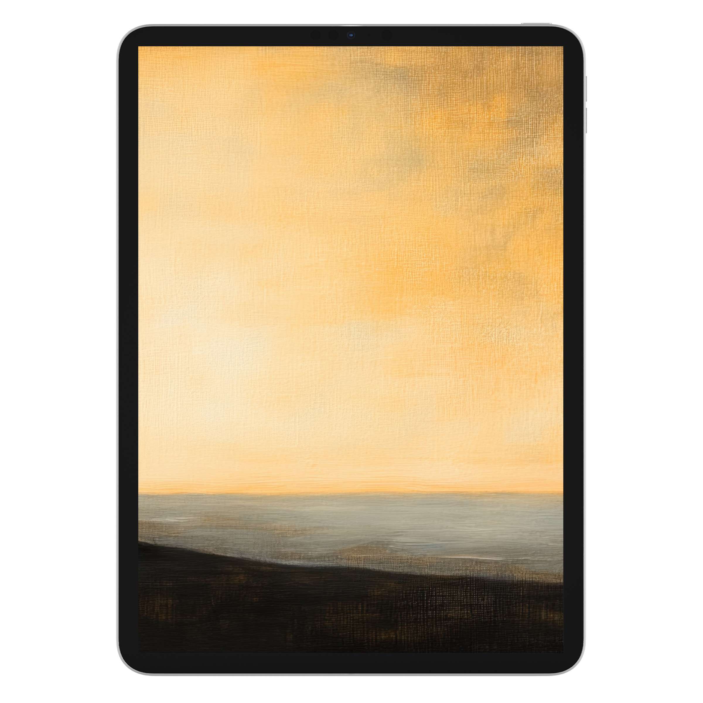 Warm sunset hues in a minimalist iPad wallpaper create a serene digital download background, ideal for tablet elegance and tranquility