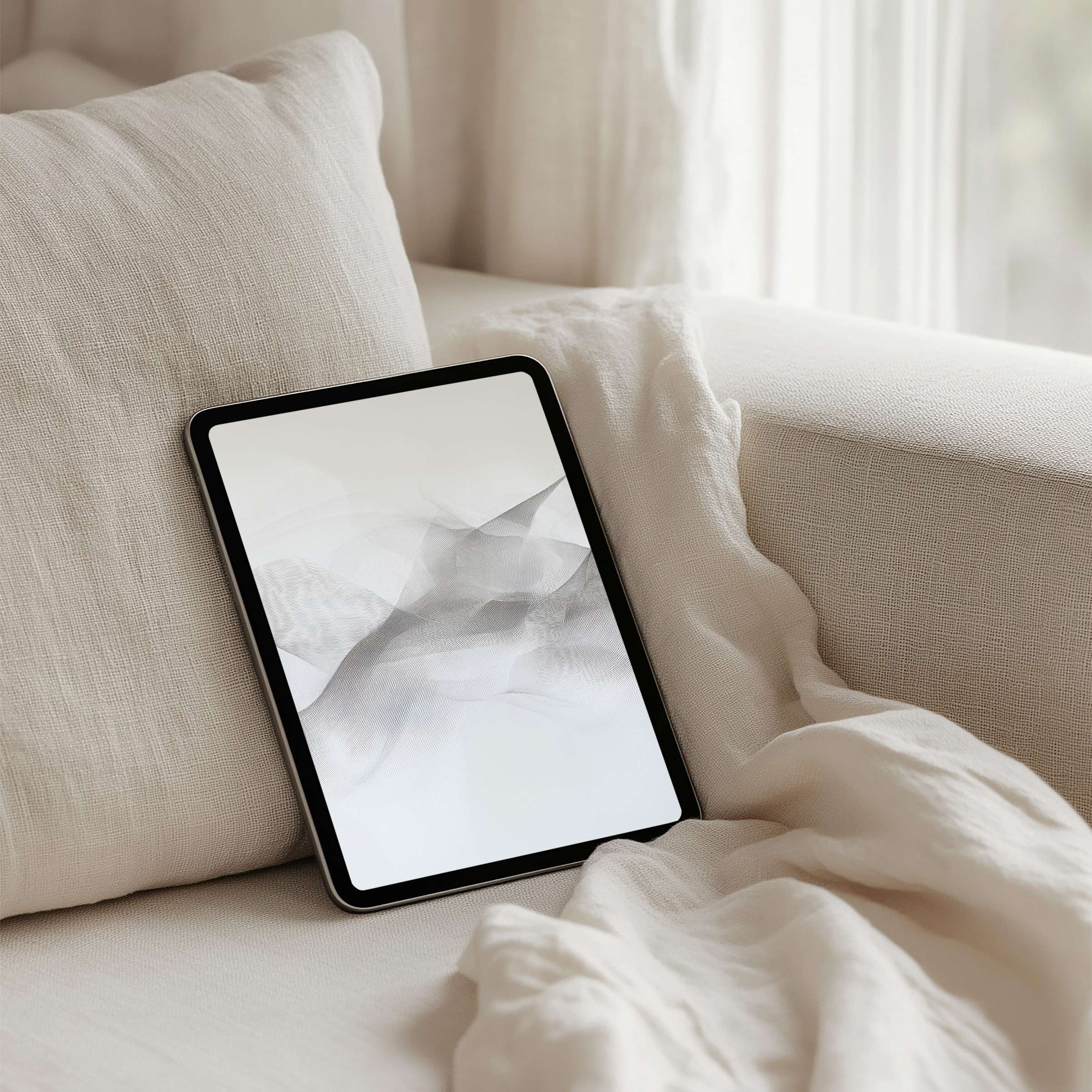 Elegant iPad background with soft abstract tones, perfect for instant download on any tablet, bringing calm and inspiration