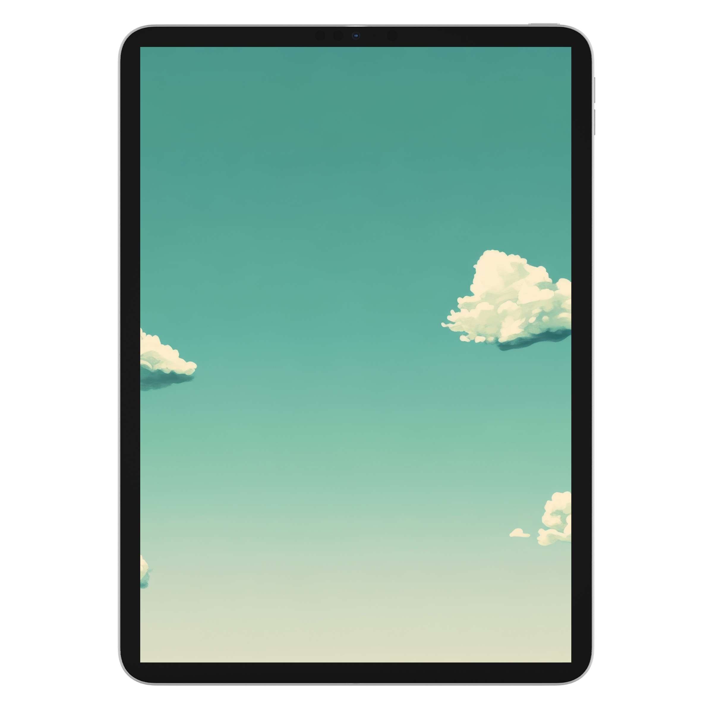 Elegant minimalist iPad wallpaper digital download with serene clouds and sky, perfect tablet background for soothing aesthetics
