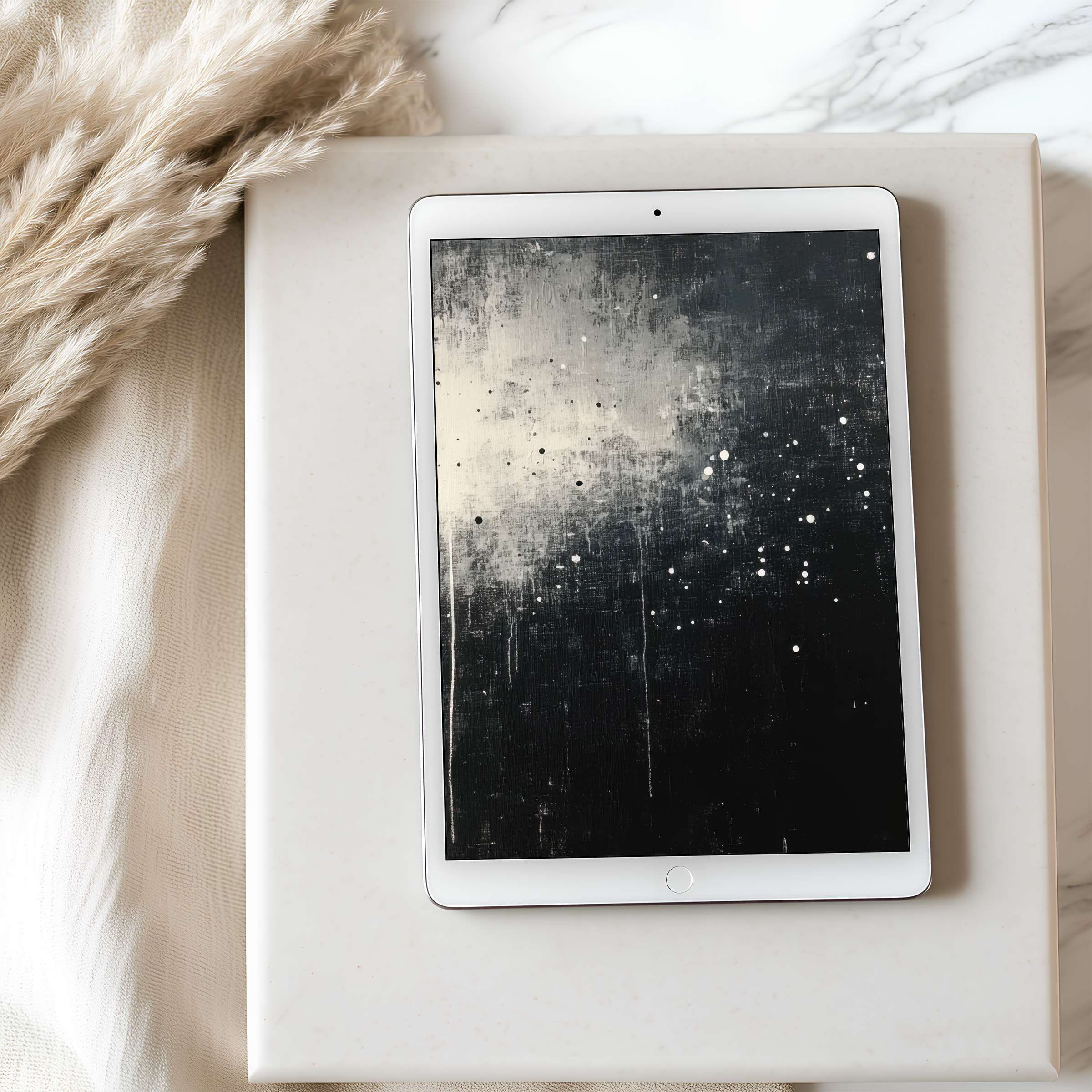 Elegant abstract night sky art as tablet wallpaper brings serenity to your space suitable for high resolution digital download