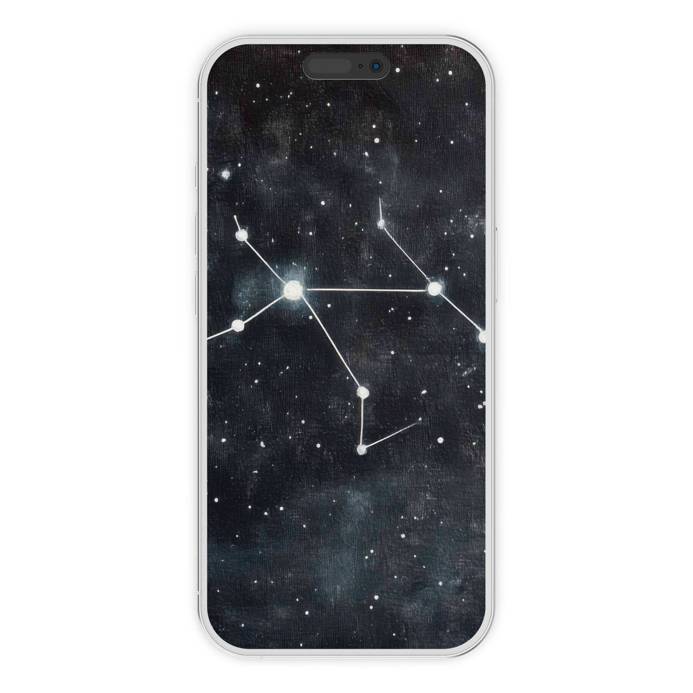 Starry constellation on a dark minimalist iPhone wallpaper digital download for elegant phone background ambiance and calm