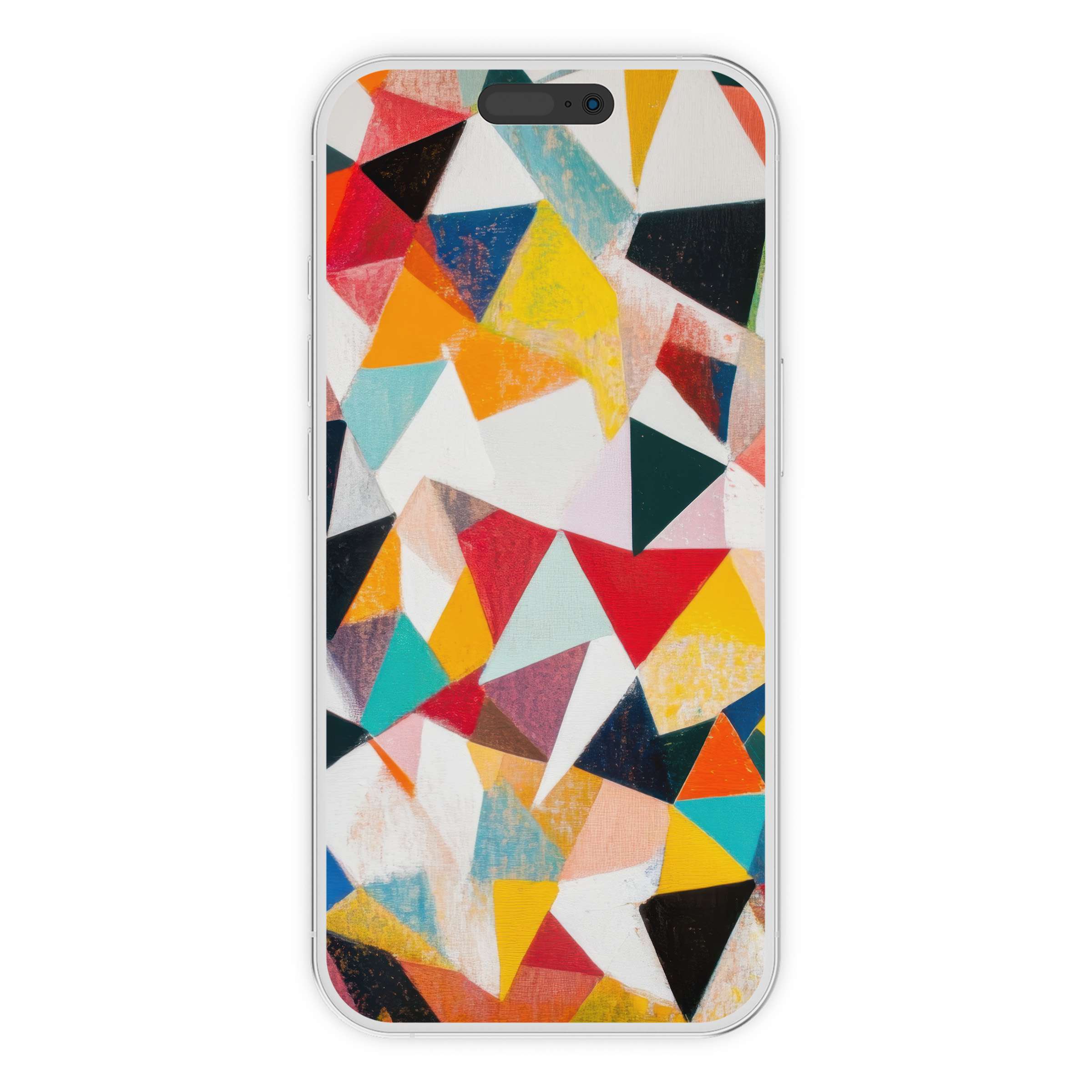 Vibrant geometric minimalist iPhone wallpaper offers an inspiring phone background for digital download, enhancing artistic style appeal