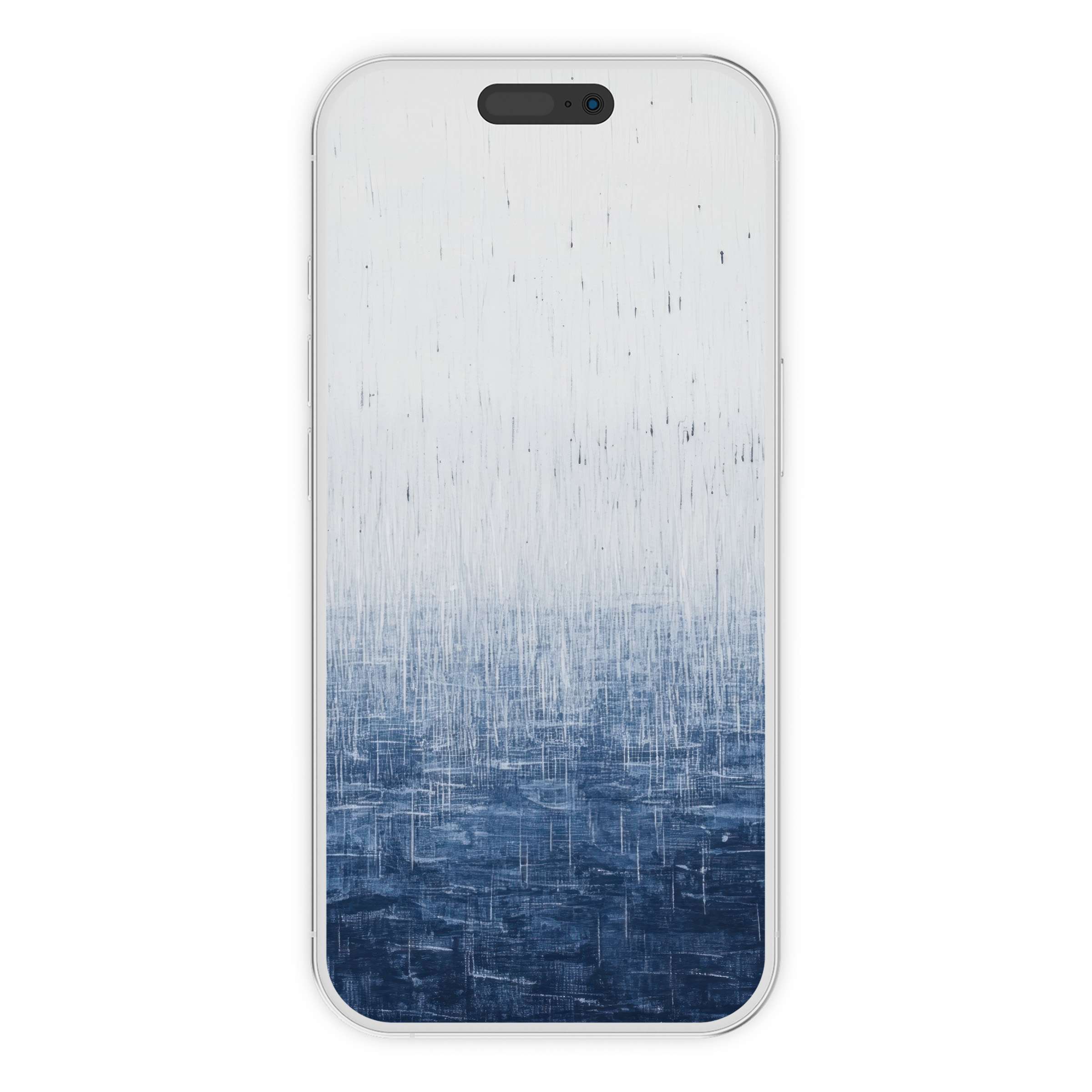 Minimalist iPhone wallpaper featuring a soothing blue gradient background ideal for phone users seeking a calming digital download