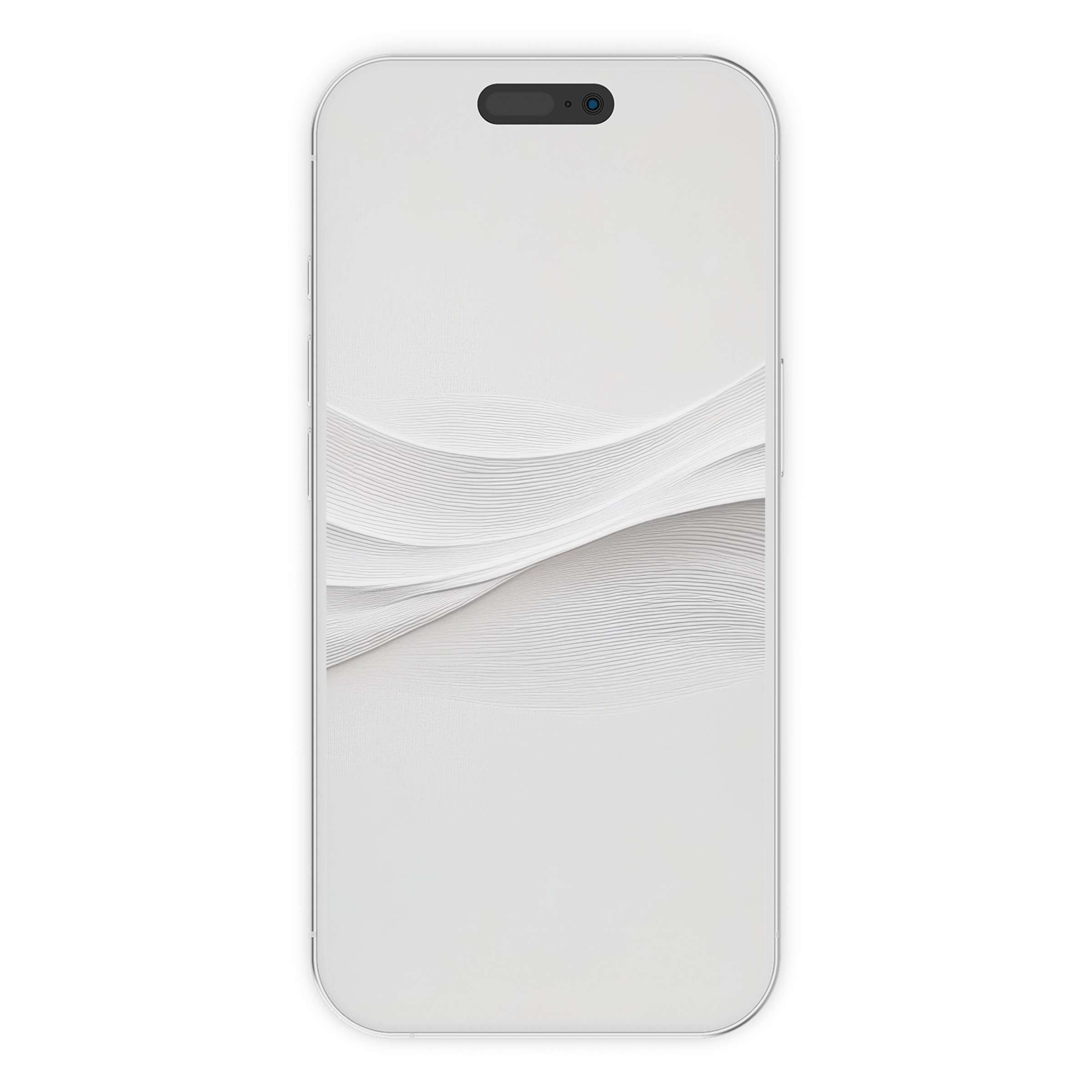 Elegant minimalist iPhone wallpaper with serene white waves for a calming phone background digital download suitable for all devices
