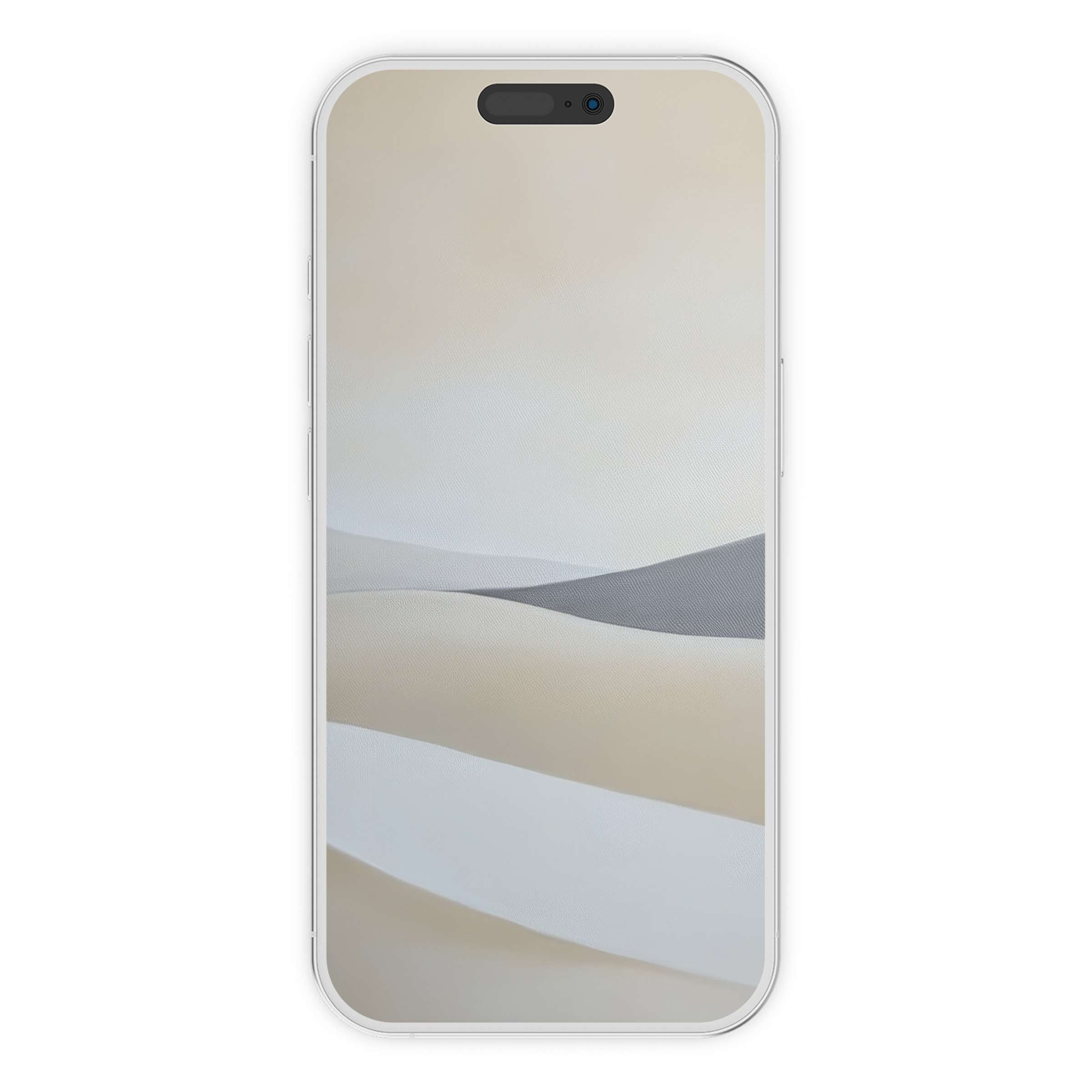 Minimalist iPhone wallpaper with soothing beige and gray waves offers an elegant phone background digital download for serenity