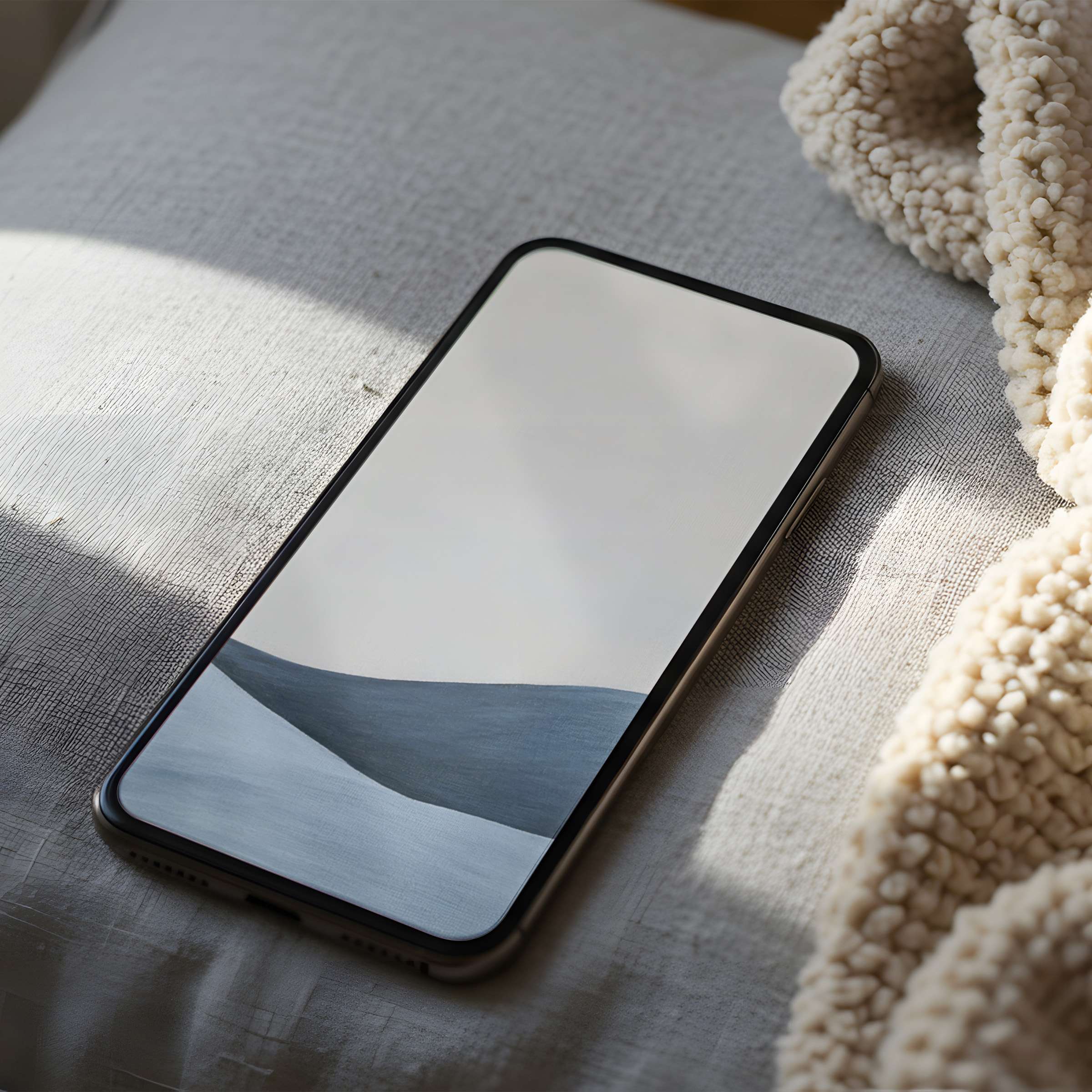 Elegant phone wallpaper featuring serene abstract waves in calming tones, high resolution and perfect for iPhone or Android users