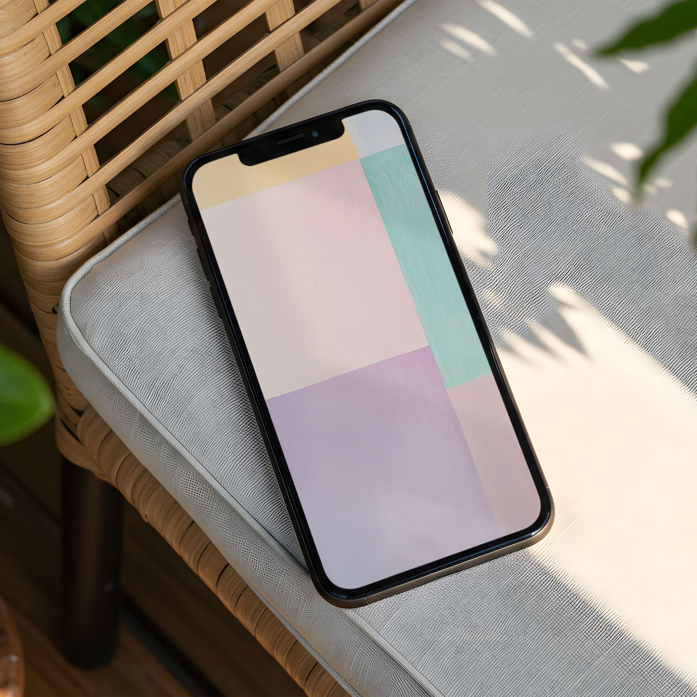 Elegant pastel geometric iPhone background for instant download offers mindful aesthetics for your phone, fits all devices seamlessly