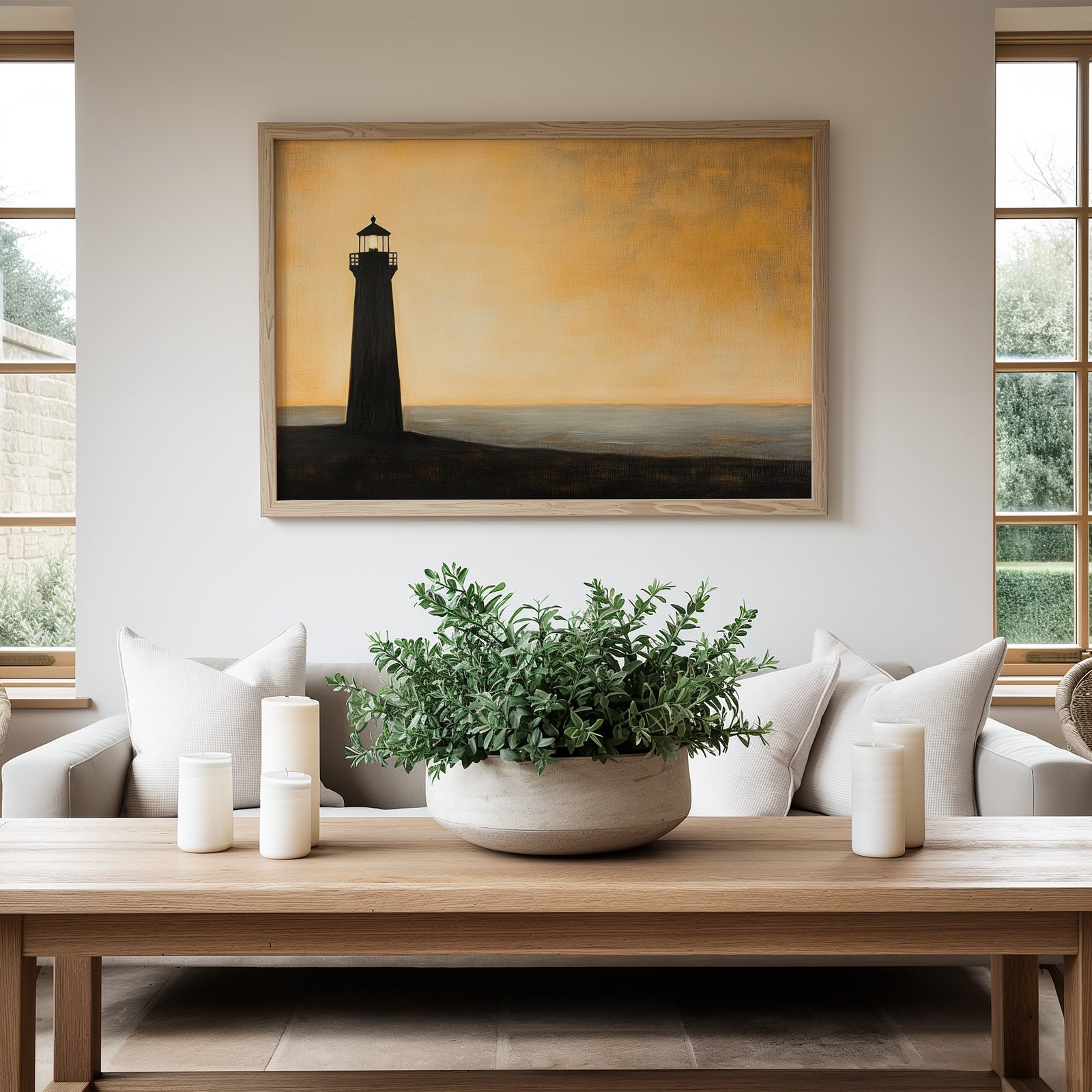 Minimalist Downloadable Art in Modern Living Room