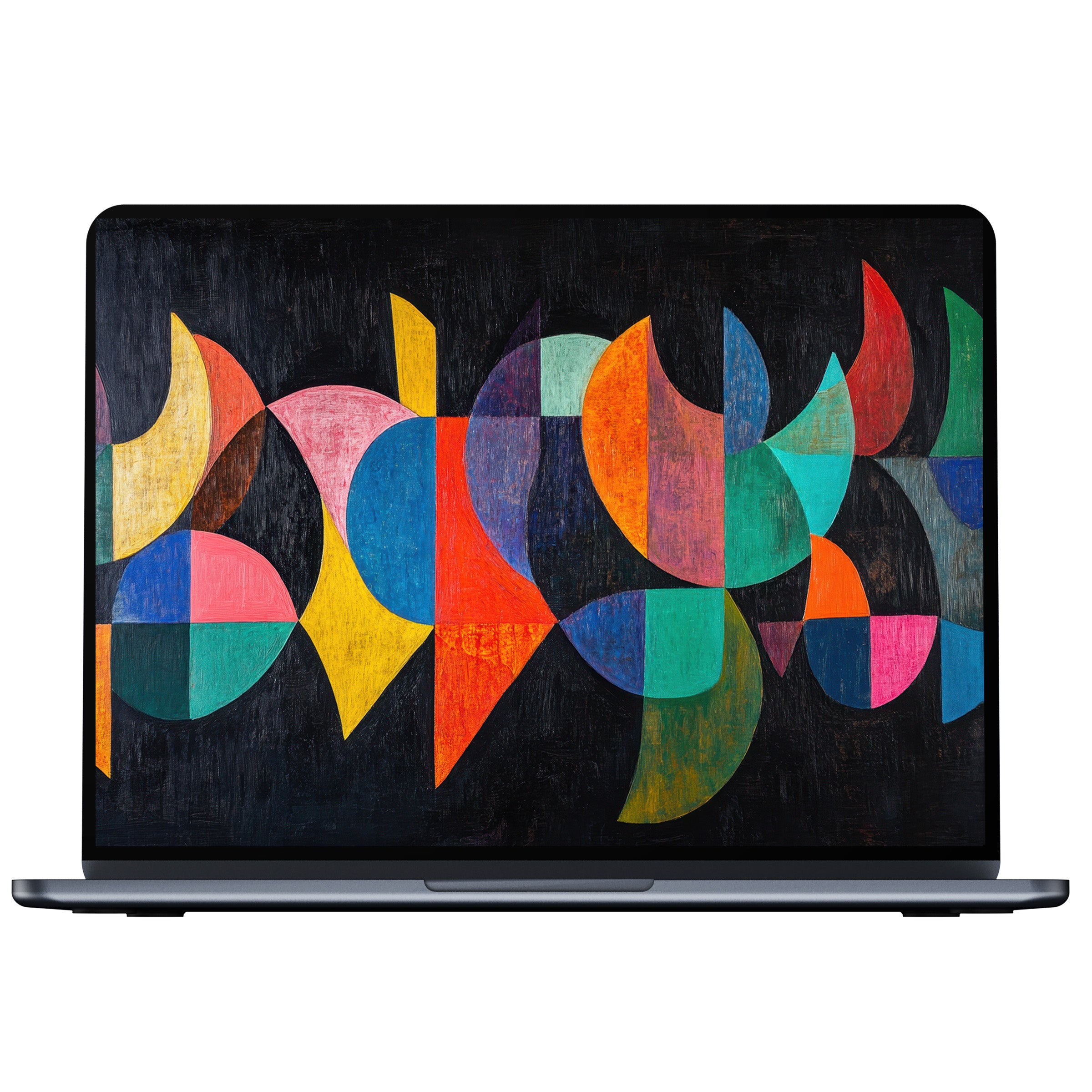 Vibrant geometric art enhances any modern desktop wallpaper, providing a calming digital download for PC or laptop screens