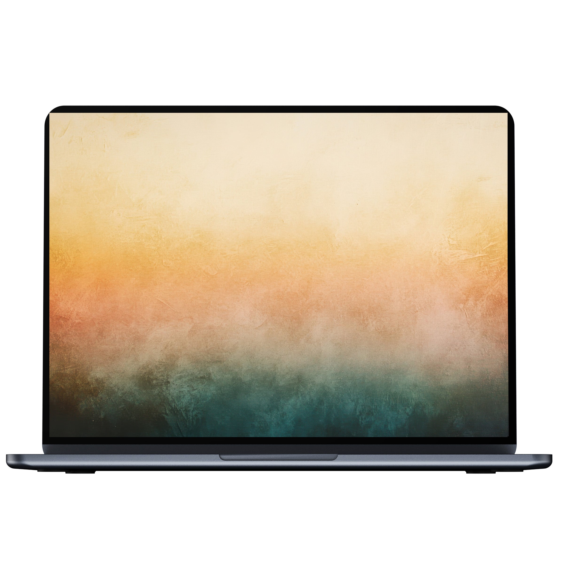 Modern desktop wallpaper with soothing gradient of warm beige to deep teal for pc and laptop digital download inspiring elegance