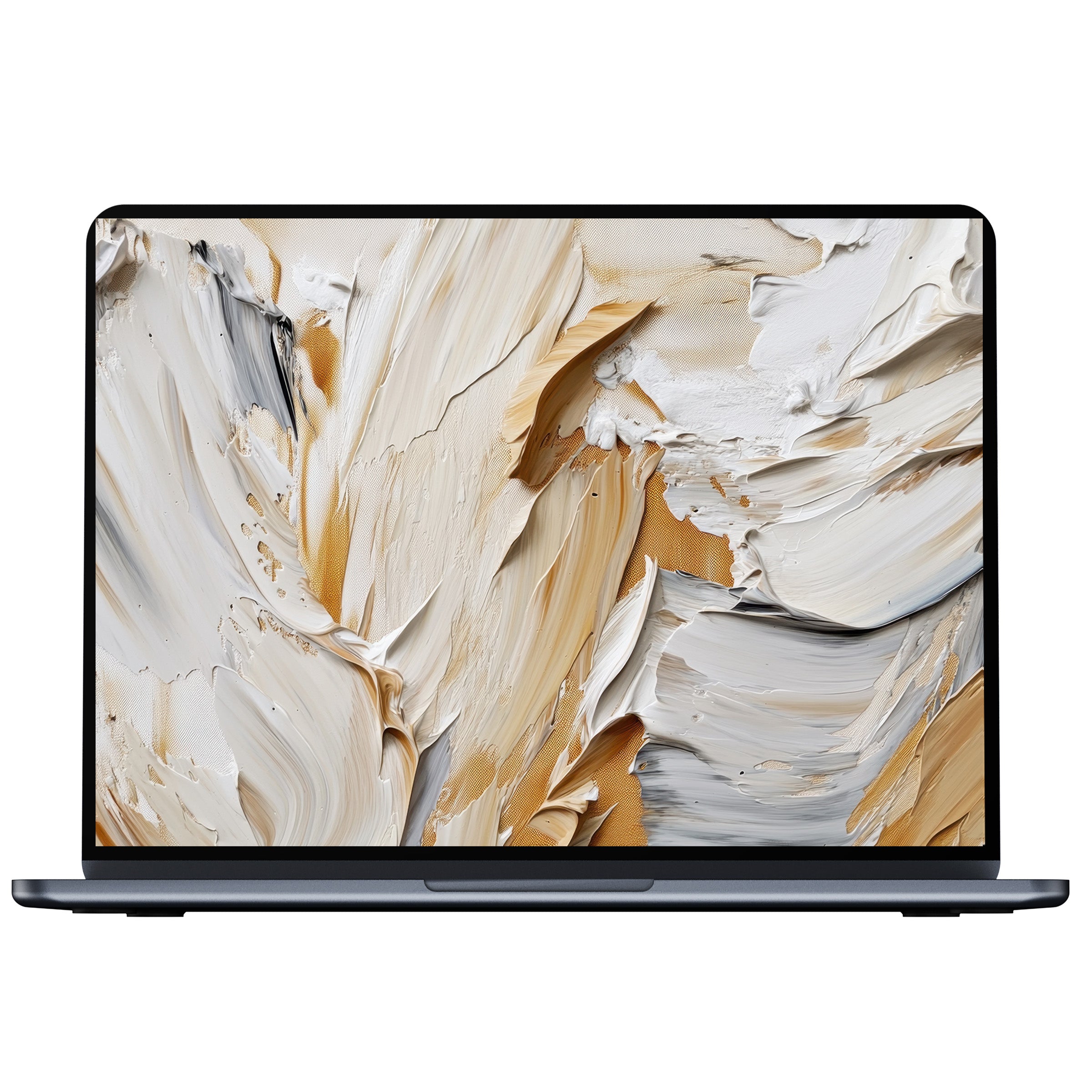 Elegant modern desktop wallpaper featuring beige and white abstract textures evokes calm and creativity on PC, laptop, Mac digital download