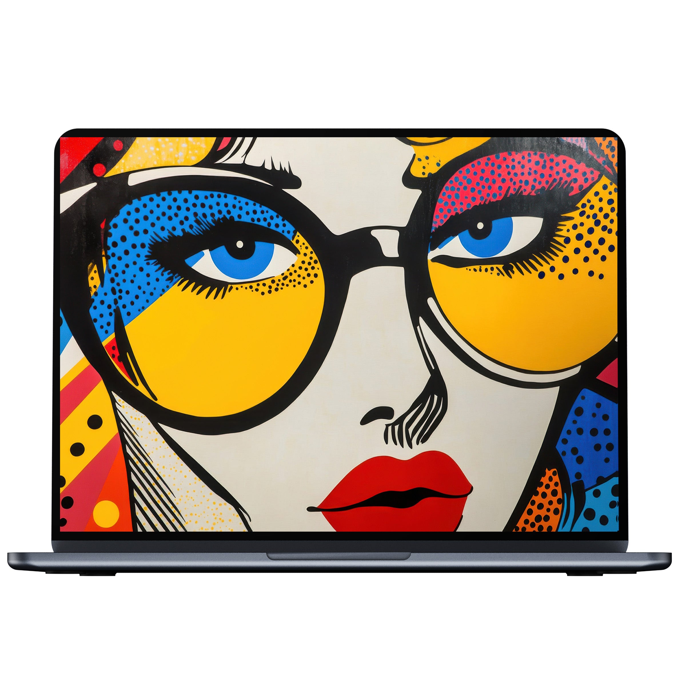 Vibrant pop art modern desktop wallpaper digital download for PC or laptop adds boldness and inspiration to your tech space