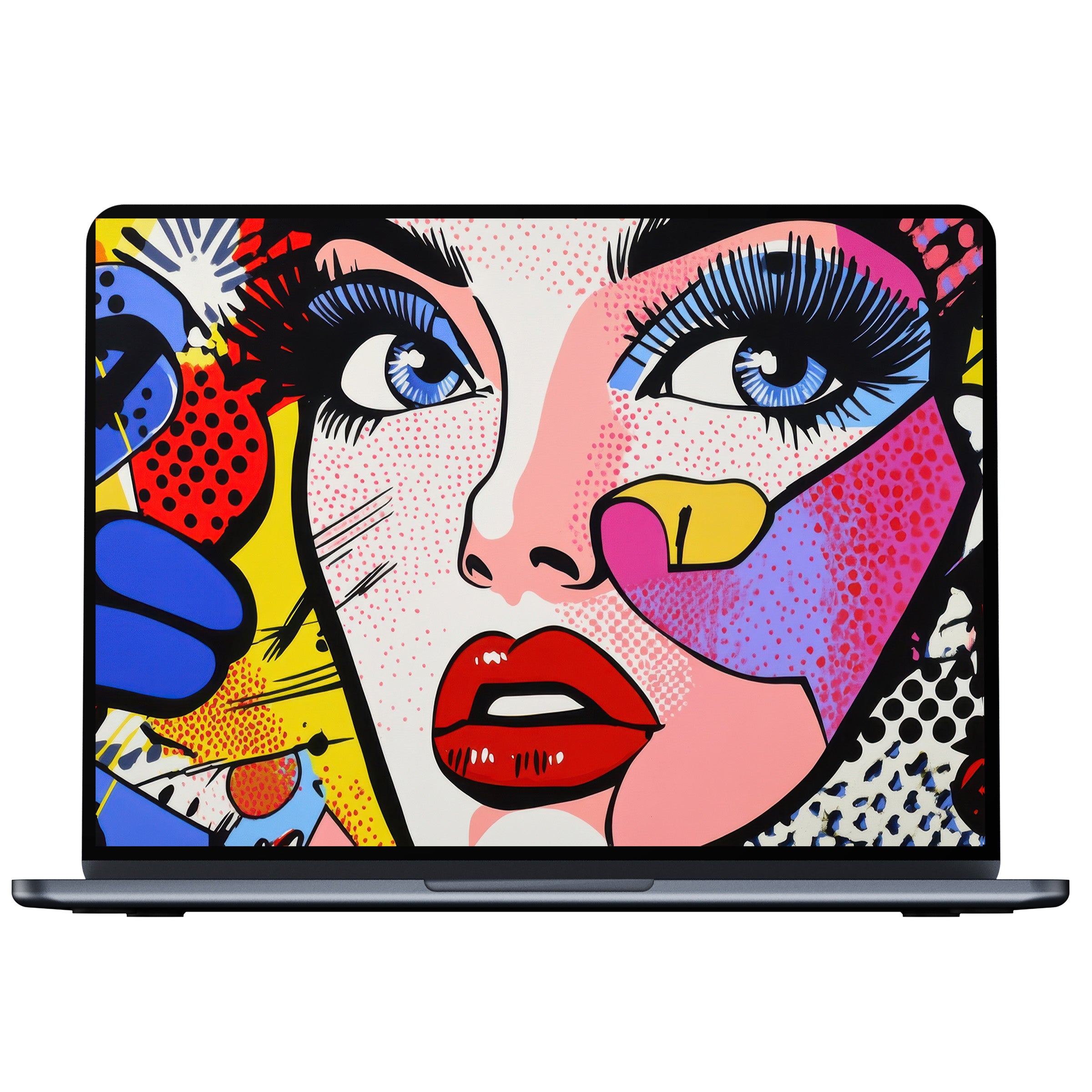 Vibrant modern desktop wallpaper in pop art style features striking colors for a digital download, perfect for PC or laptop screens