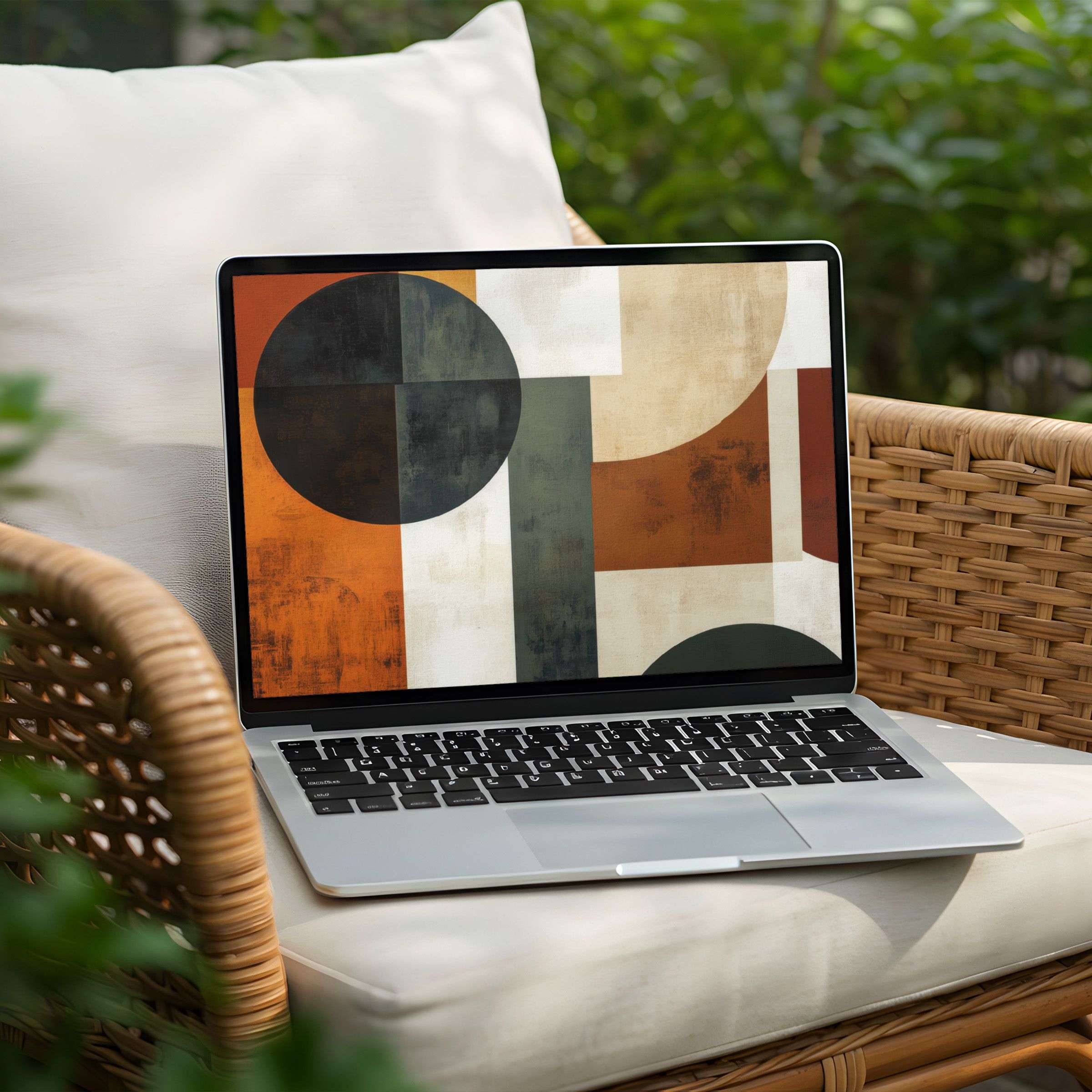 Elegant abstract desktop background for instant download on PC or Laptop infusing calm and inspiration with earthy tones