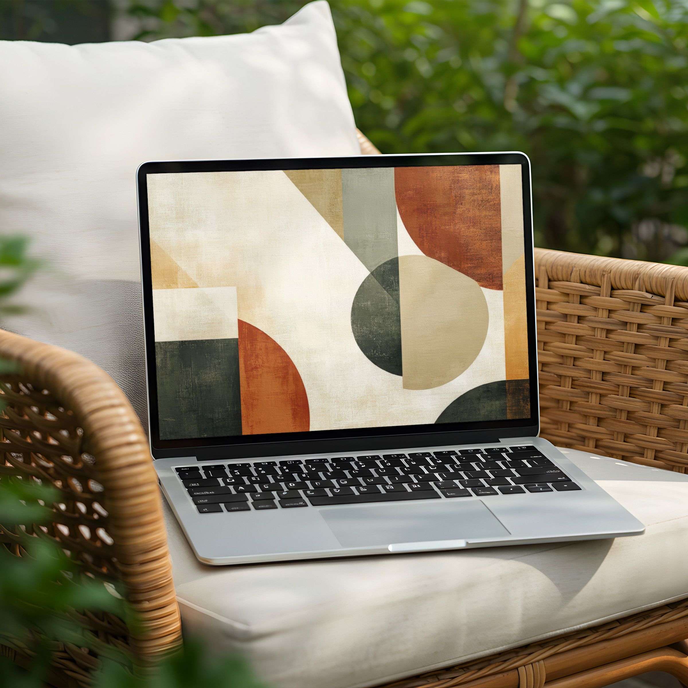 Sophisticated abstract design for PC or Laptop desktop background offers instant download inspiring calm and mindful elegance