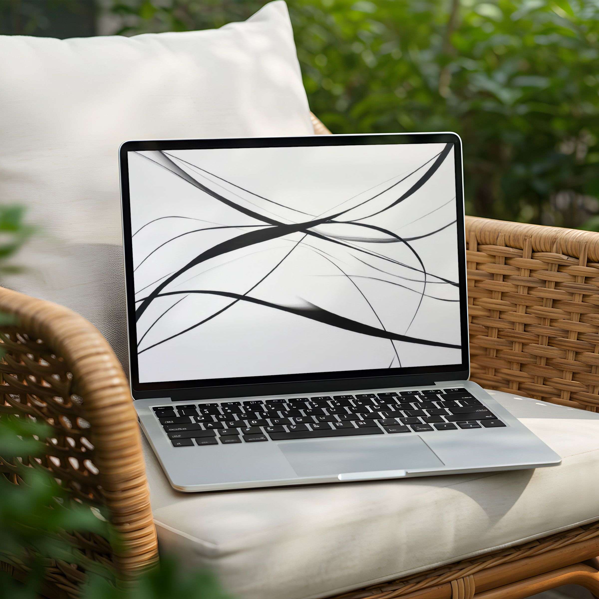 Elegant black and white desktop background for PC or Laptop instant download inspiring calm and mindfulness in design-conscious spaces