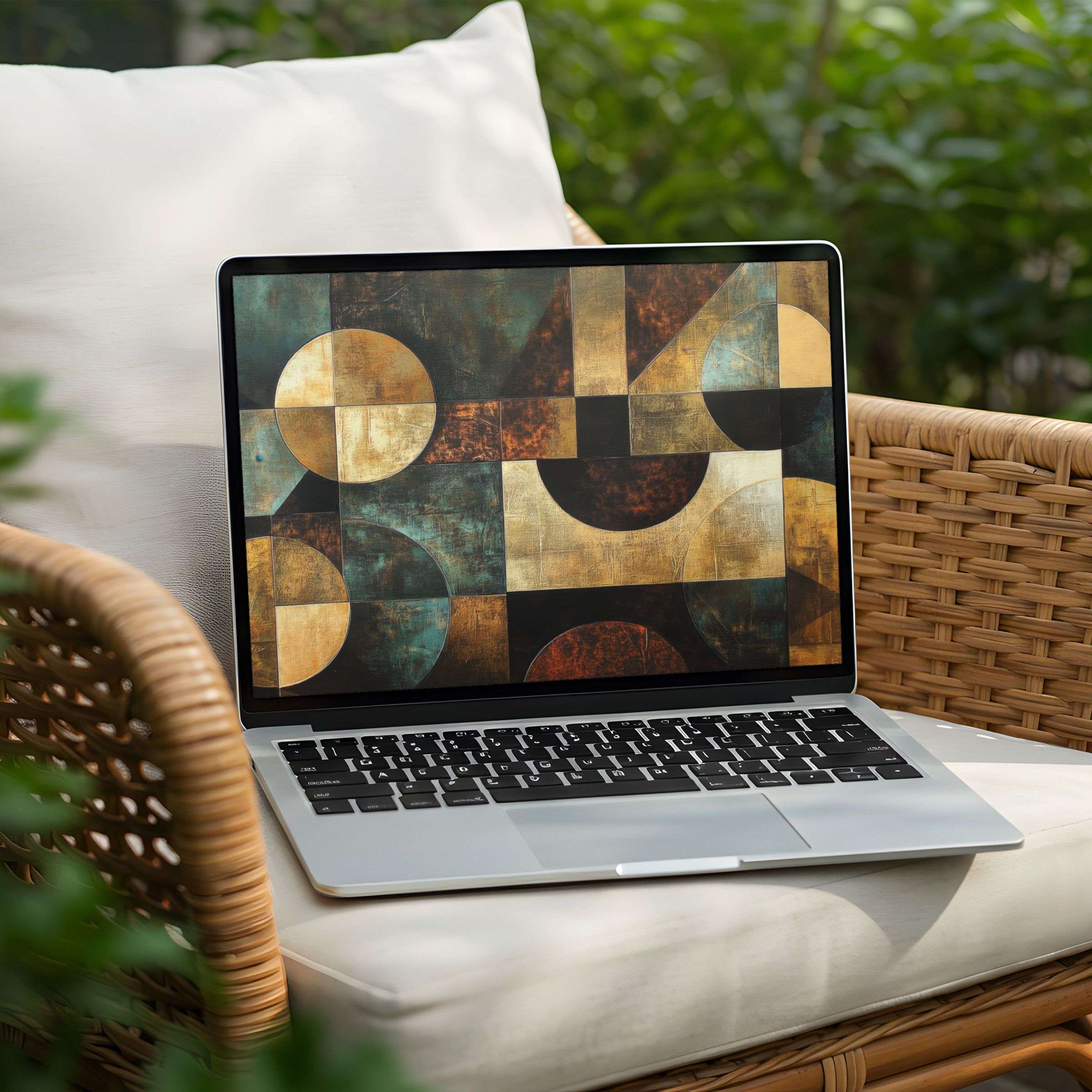 Elegant geometric desktop background for PC and Laptop invites calm inspiration with instant download for mindful aesthetics