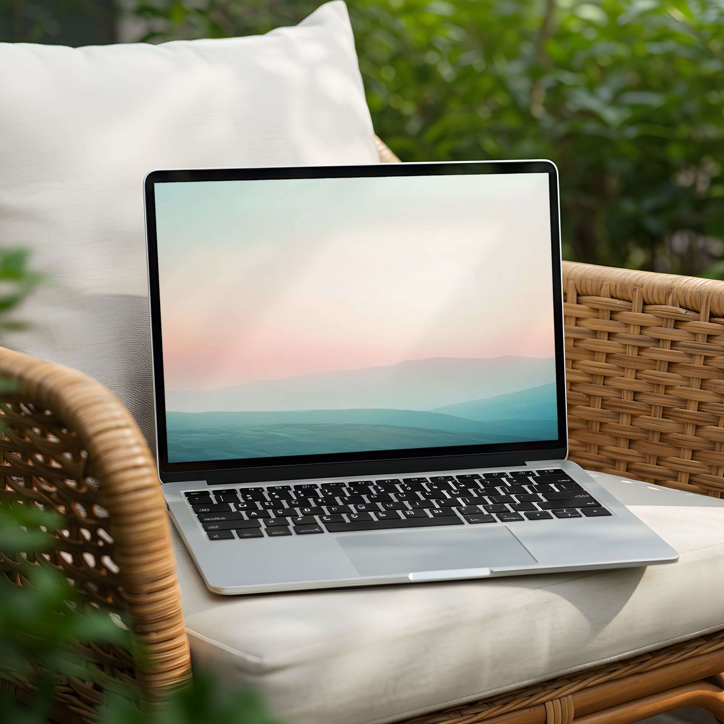 Serene pastel sunset desktop background on PC and Laptop for instant download inspires calm elegance and mindful touch