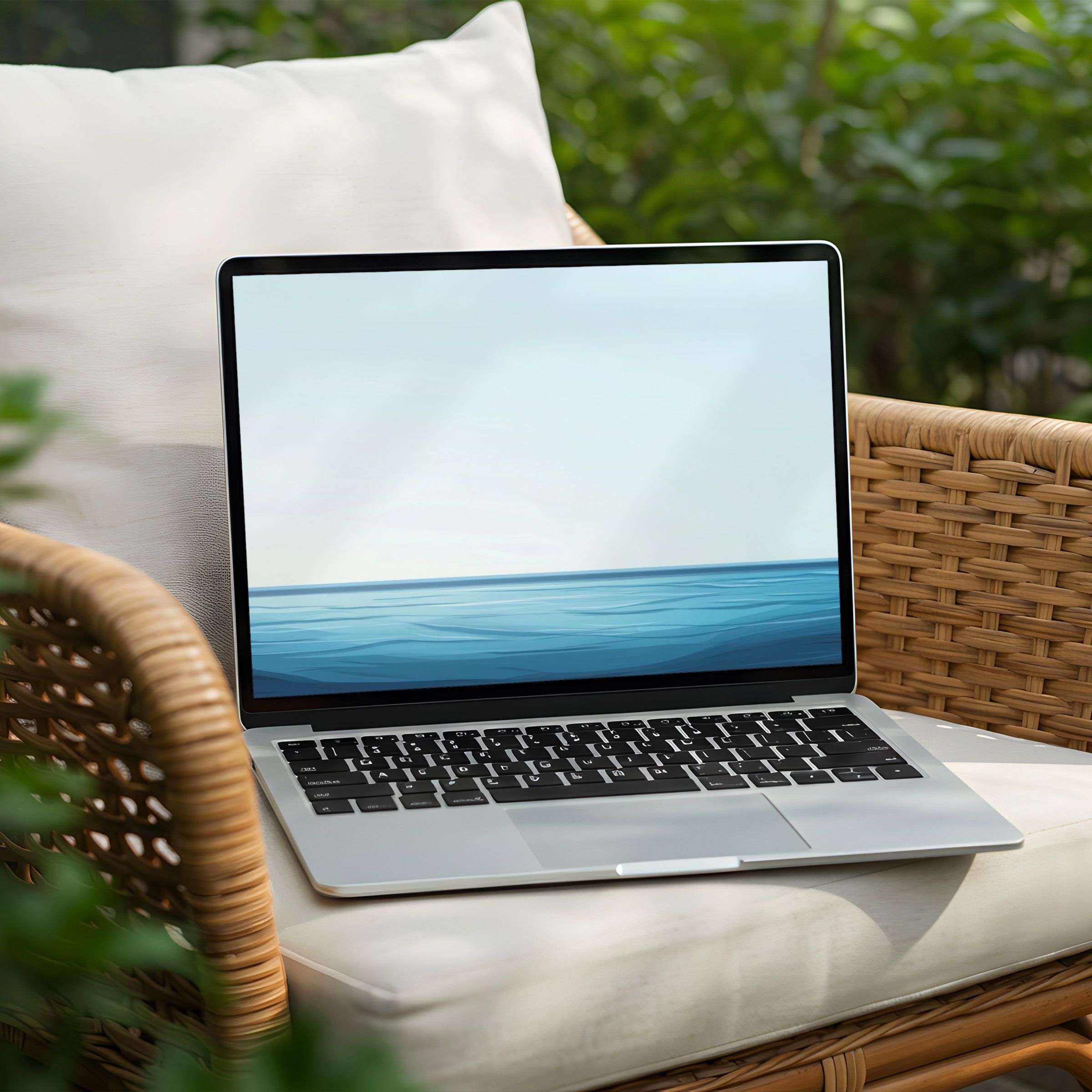 Elegant ocean-inspired desktop background for PC and Laptop, instant download for mindful serenity and sustainable design inspiration