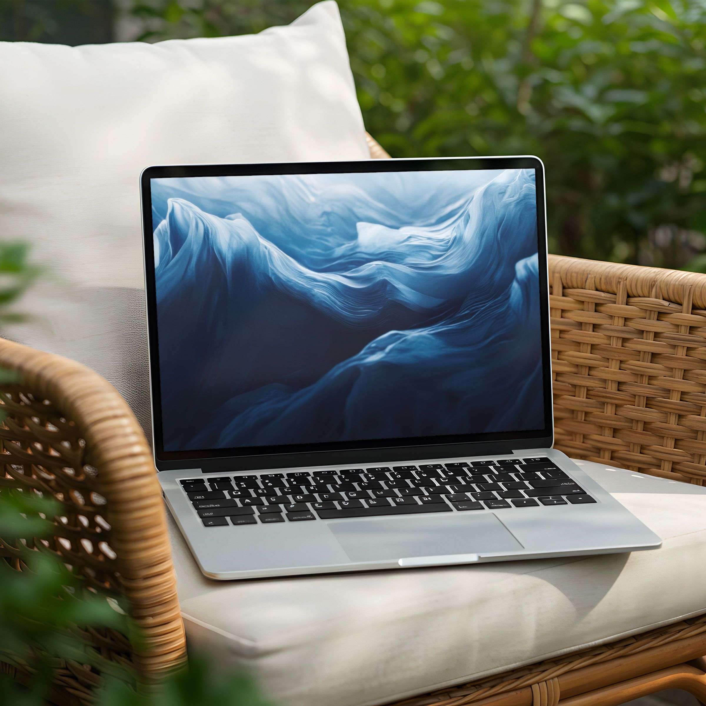 Download this elegant desktop background for PC or laptop, featuring calming blue waves for mindful inspiration and instant download