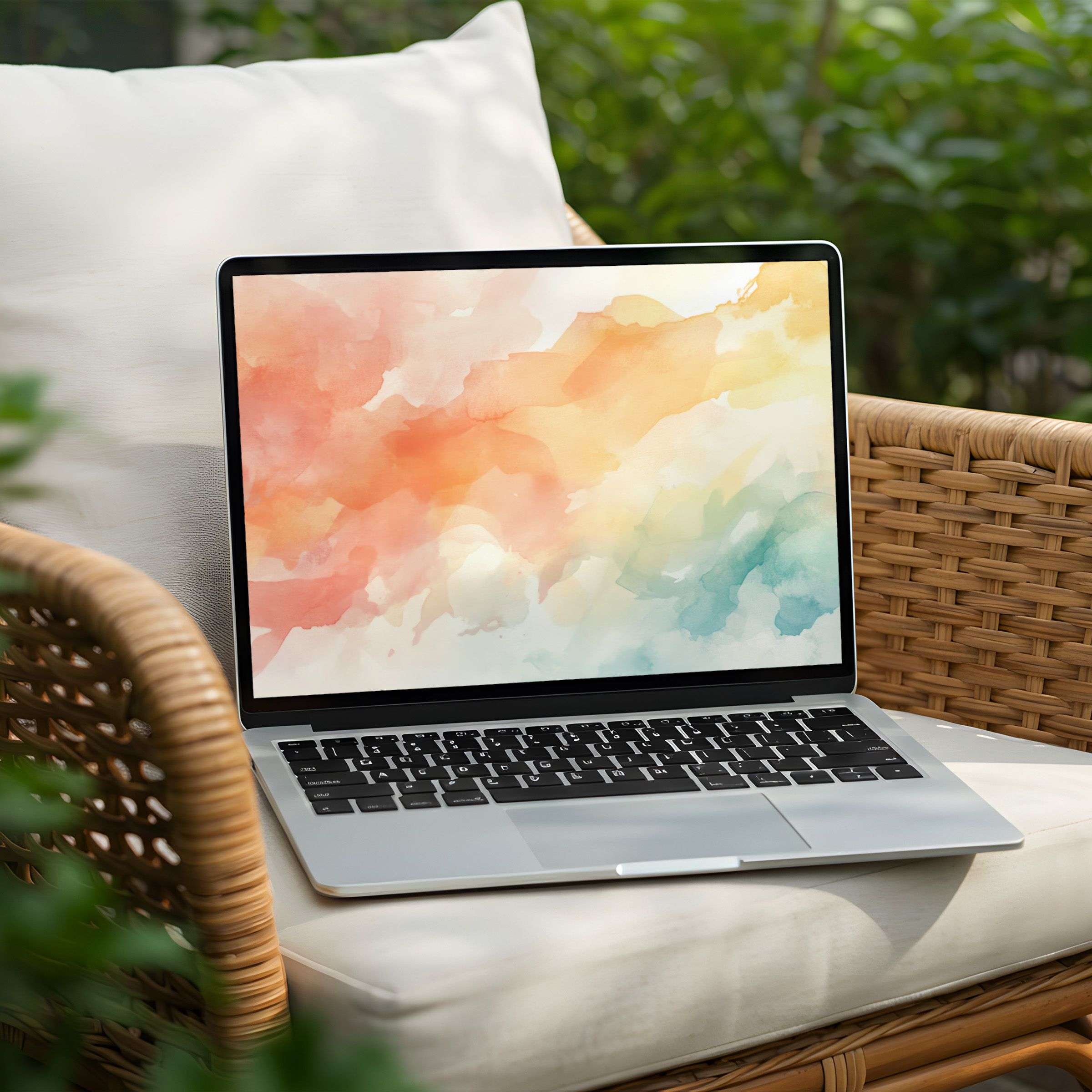 Tranquil watercolor desktop background for PC or Laptop instant download Inspiring art for enhanced calm and elegance