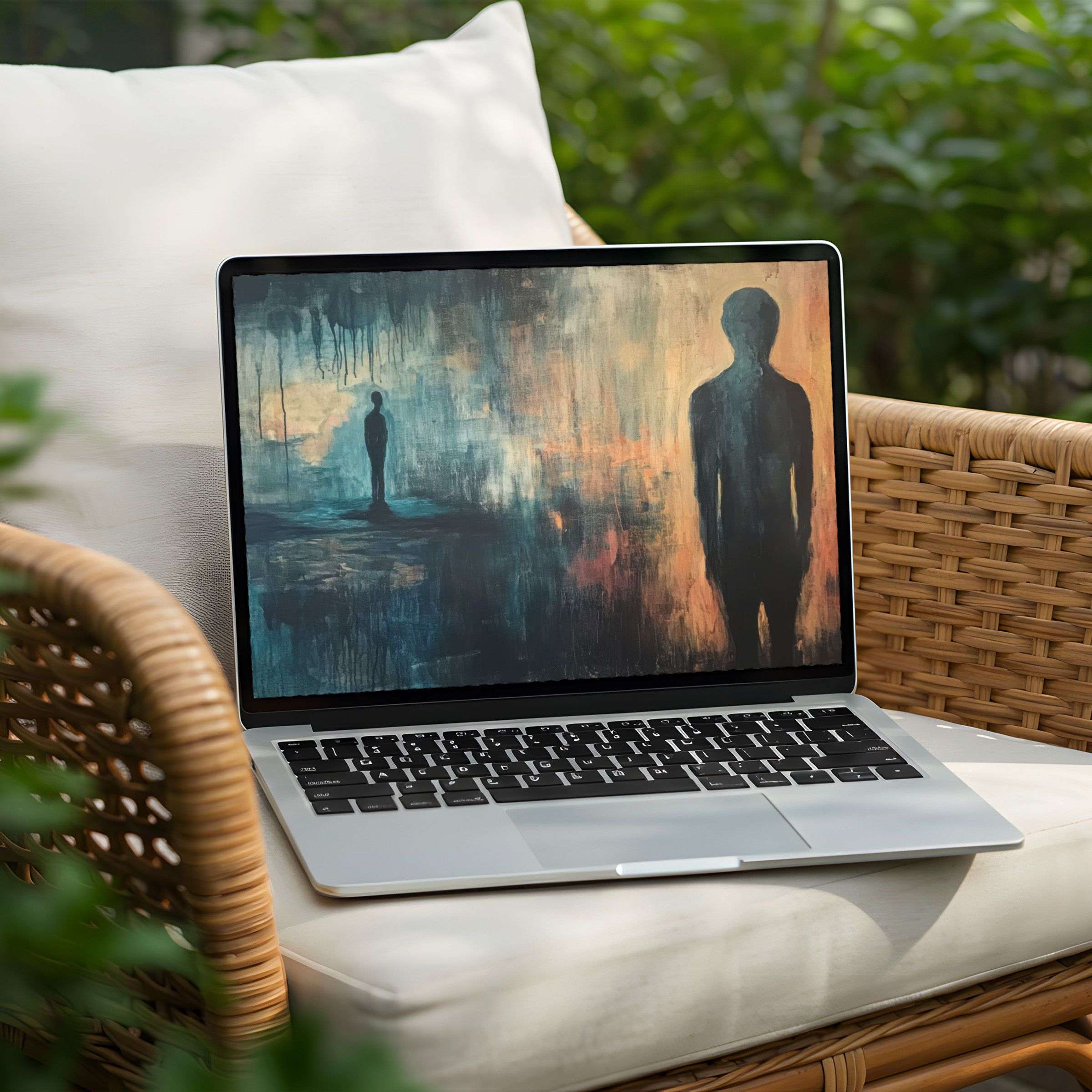 Elegant abstract art desktop background for PC or Laptop instant download to inspire mindfulness and calm in your workspace