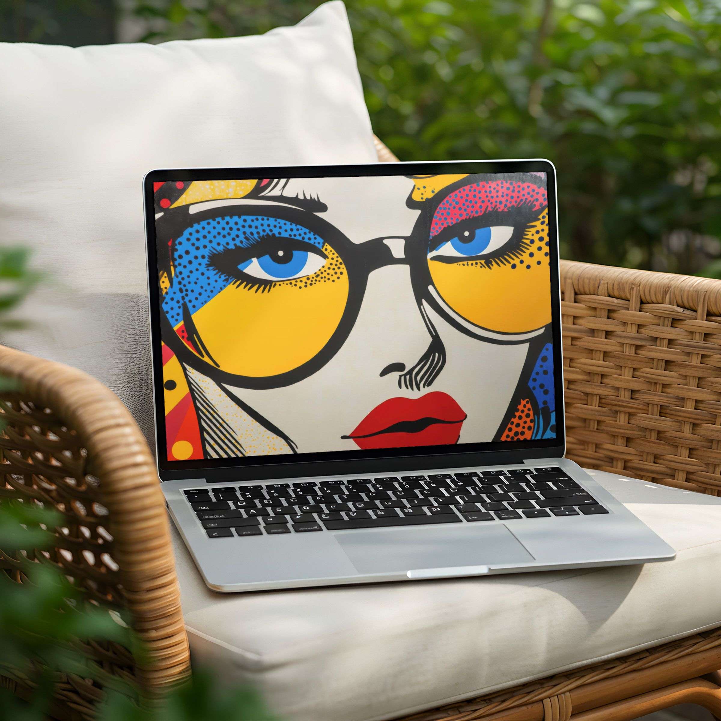 Colorful pop art desktop background for PC or Laptop instant download inspiring elegance and mindfulness in any space