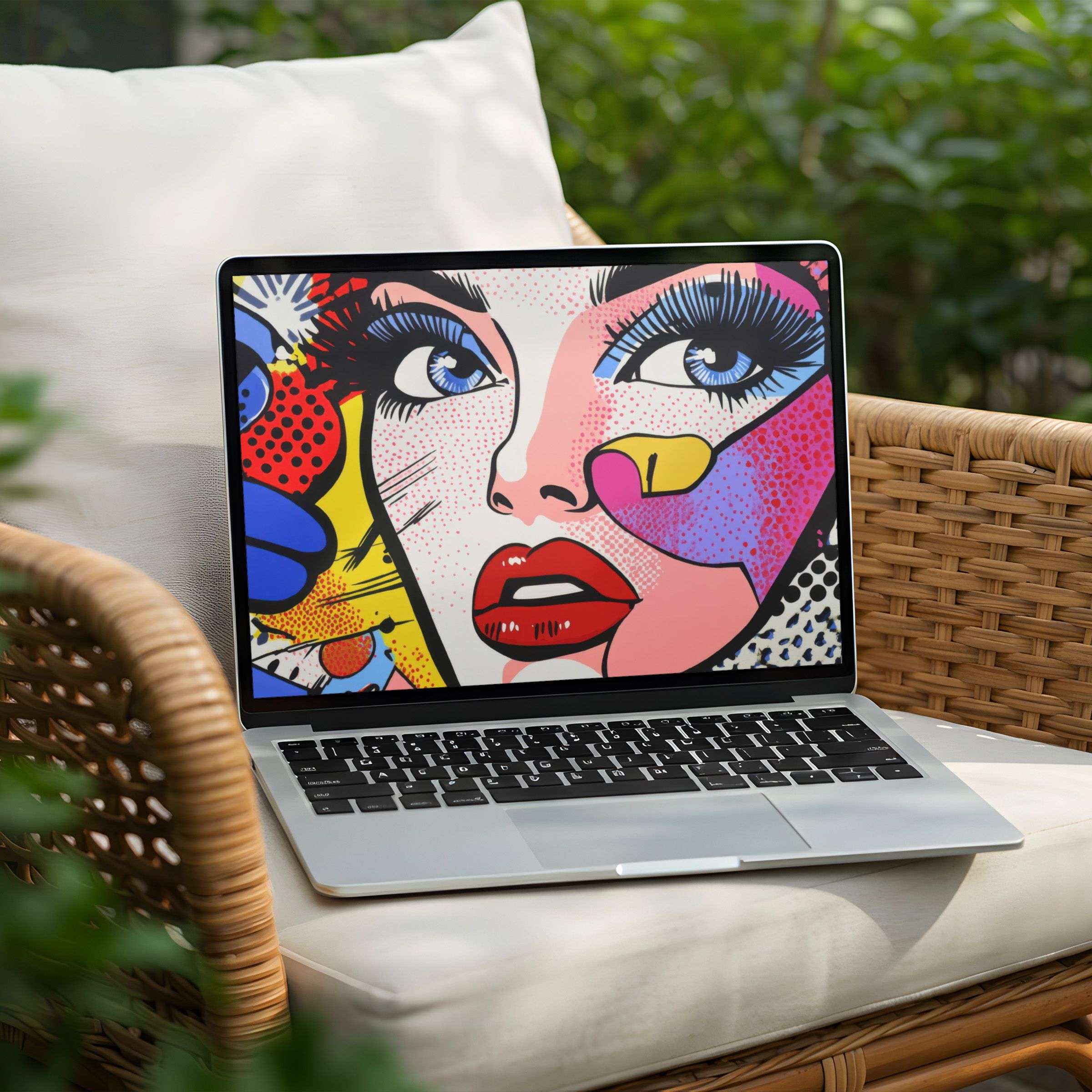 Vibrant pop art for your PC or Laptop desktop background offers inspiring aesthetics and elegance with instant download availability