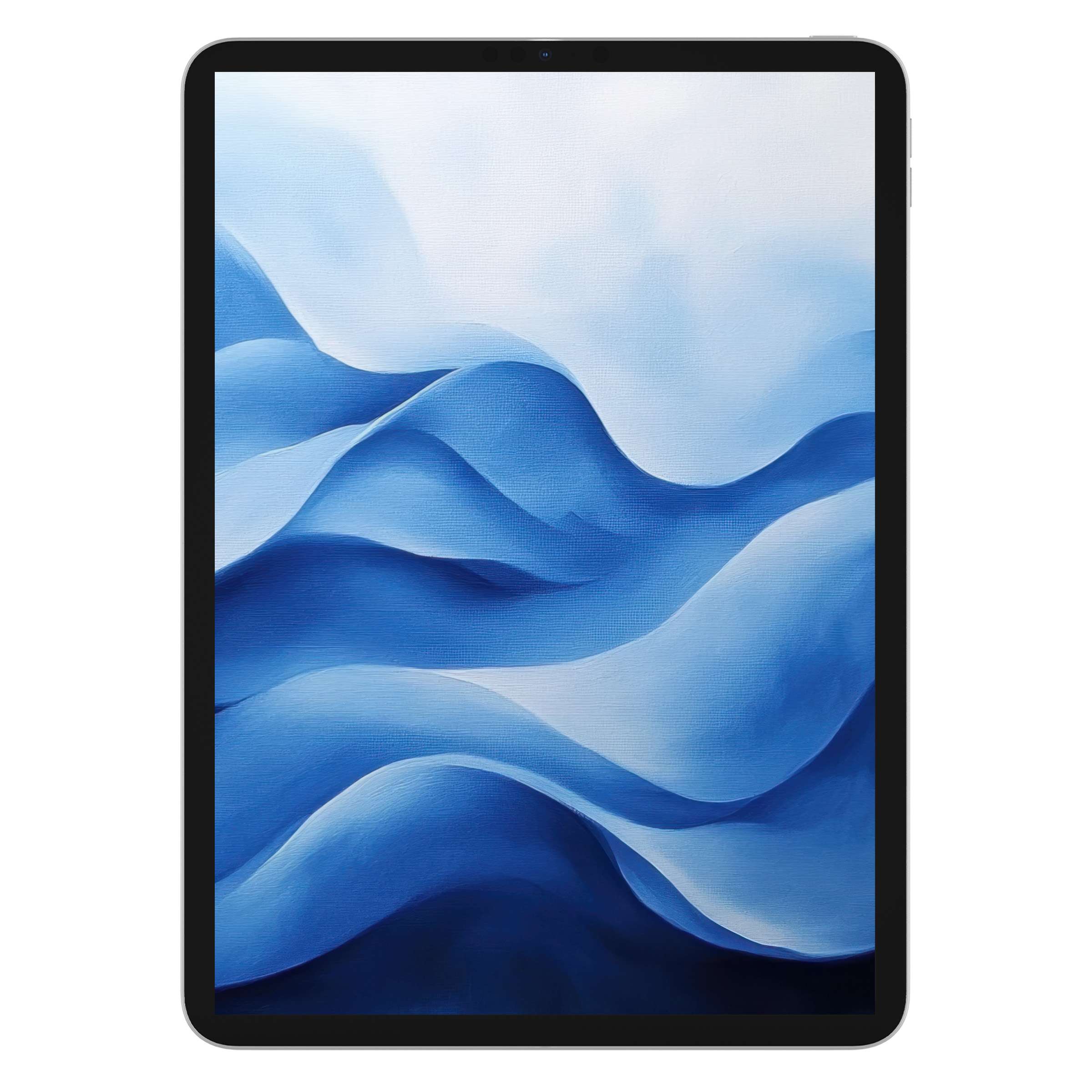 Elegant modern iPad wallpaper with serene blue waves, perfect digital download background for tablet users seeking tranquility and style