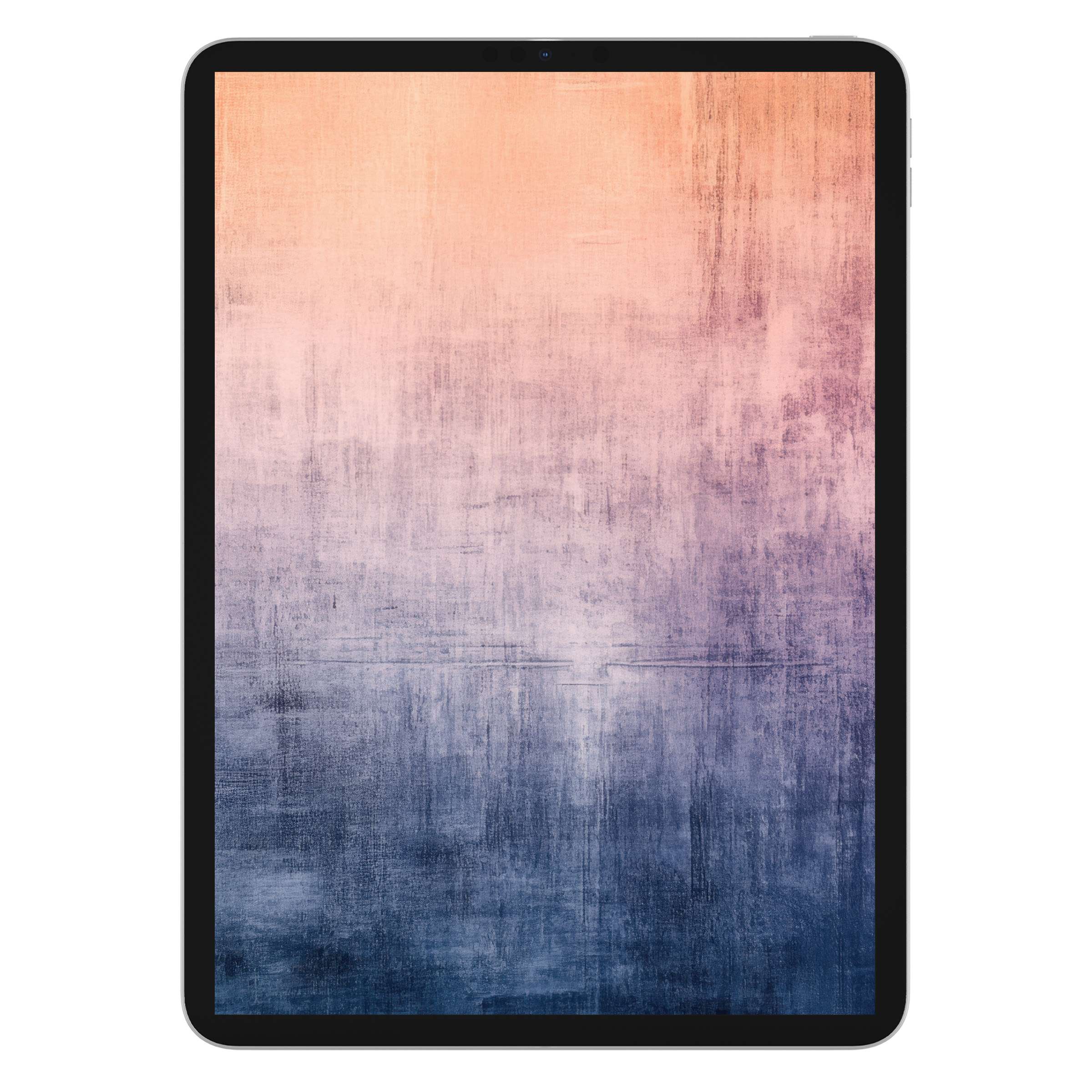Gradient hues of peach to deep blue create a serene modern iPad wallpaper, perfect tablet background for artistic digital download