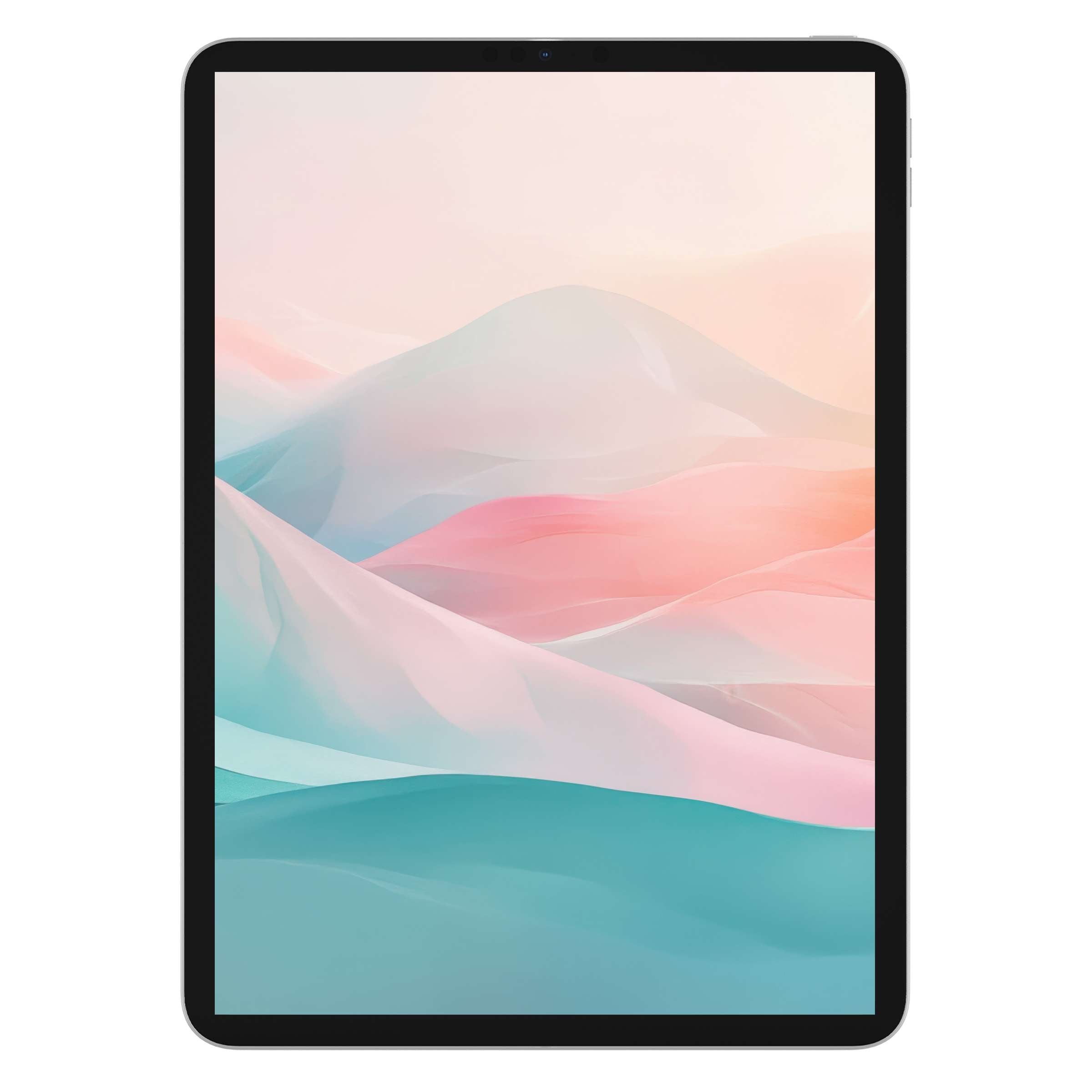 Modern iPad wallpaper featuring pastel waves, offering a serene tablet background for digital download, enhancing tranquility and style
