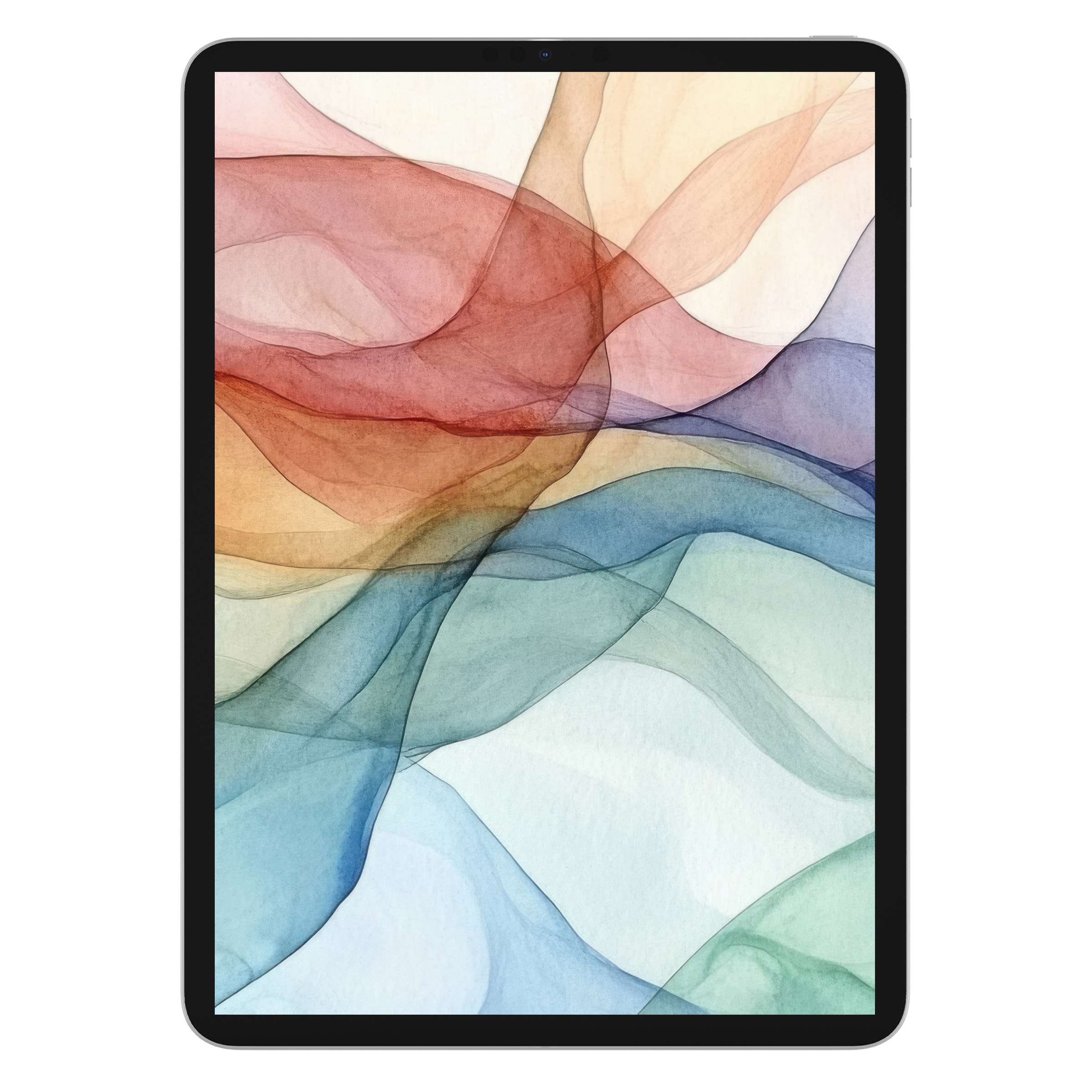 Elegant modern iPad wallpaper featuring soft, flowing pastel colors for a serene digital download, ideal for tablet backgrounds