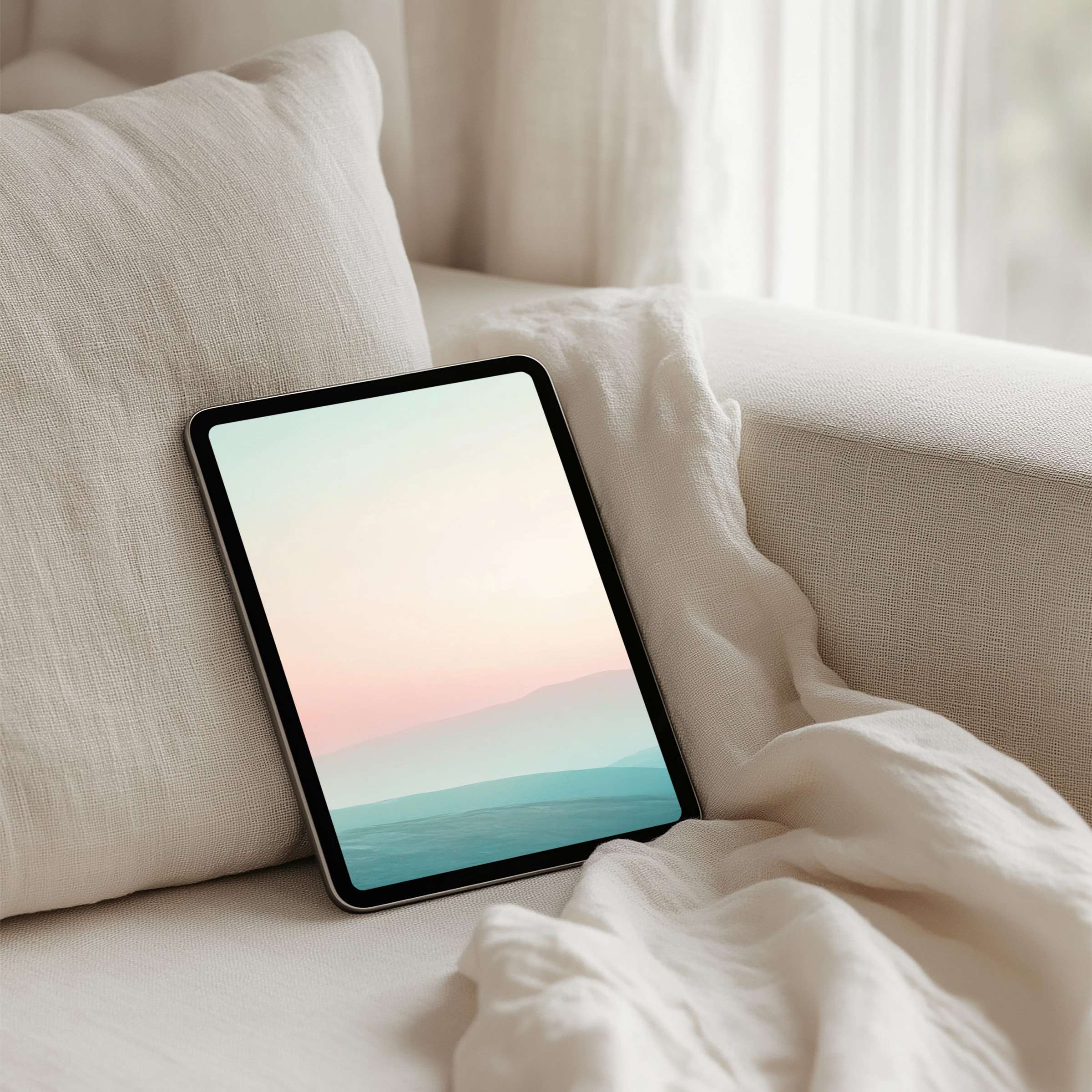Elegant pastel iPad background evokes calm and inspiration, perfect for your tablet Enjoy instant download for peaceful moments