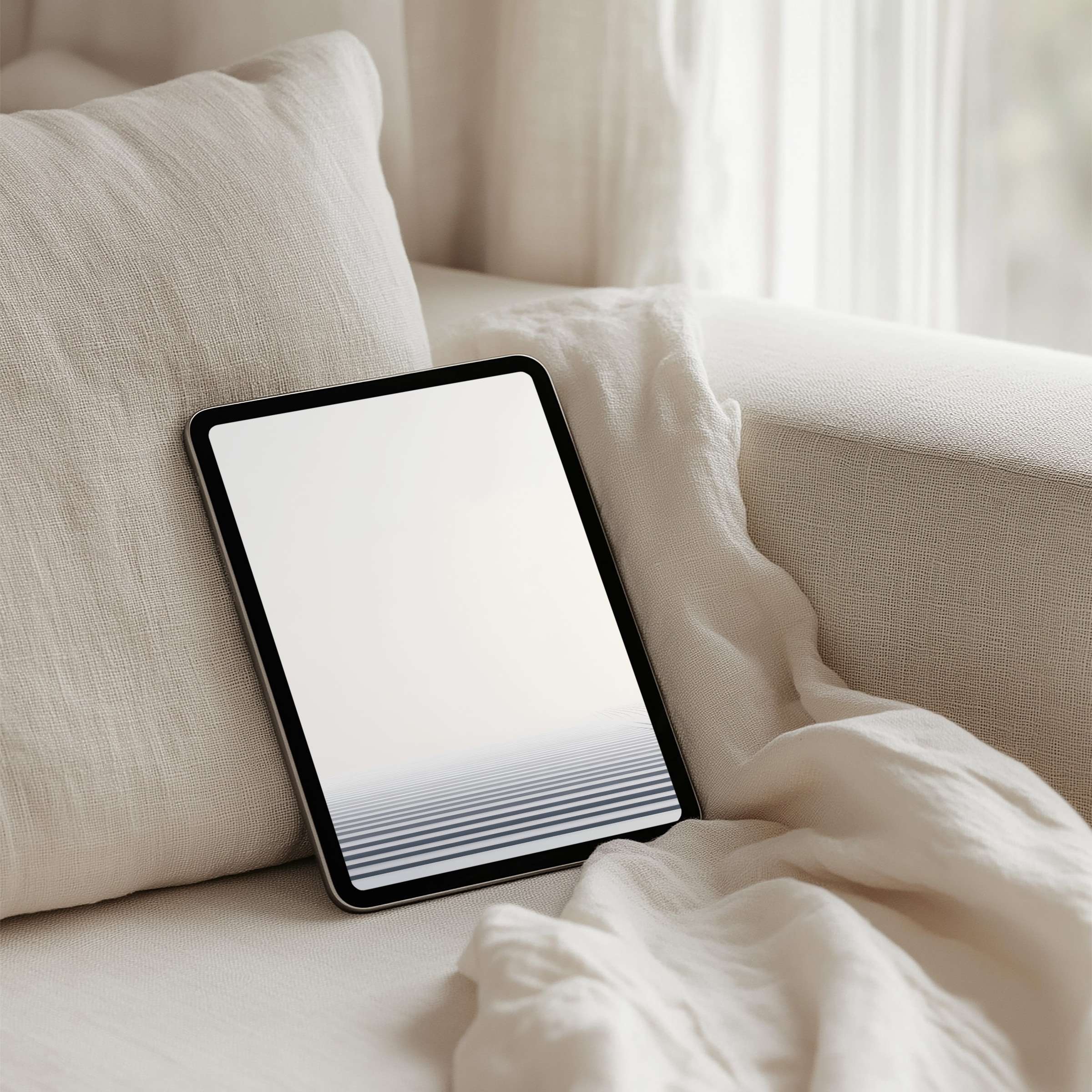 Elegant iPad background with serene gradient lines for instant download fits any tablet inspiring calm and mindful aesthetics