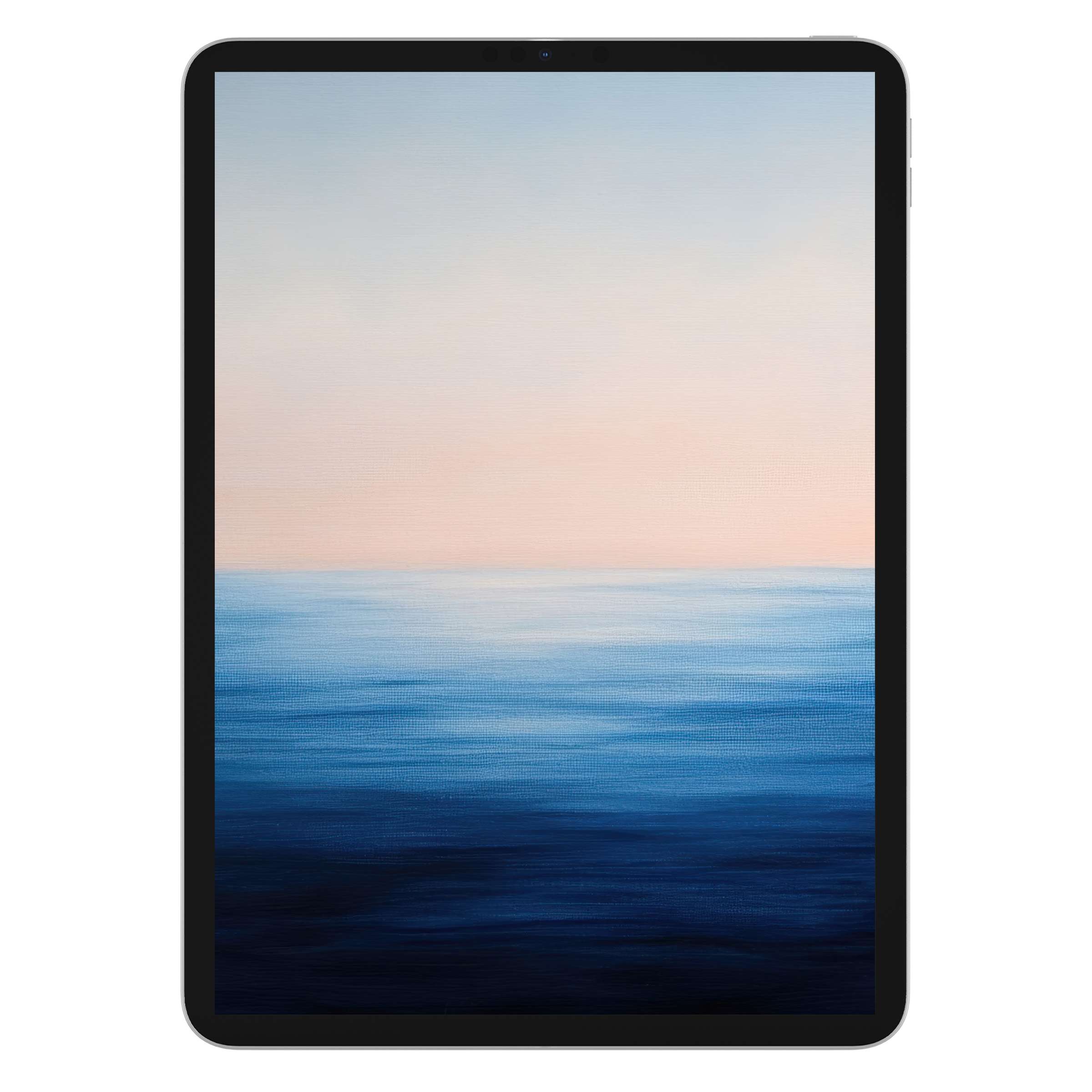 Modern iPad wallpaper featuring an elegant sunset seascape with calming blue waves perfect for tablets digital download background