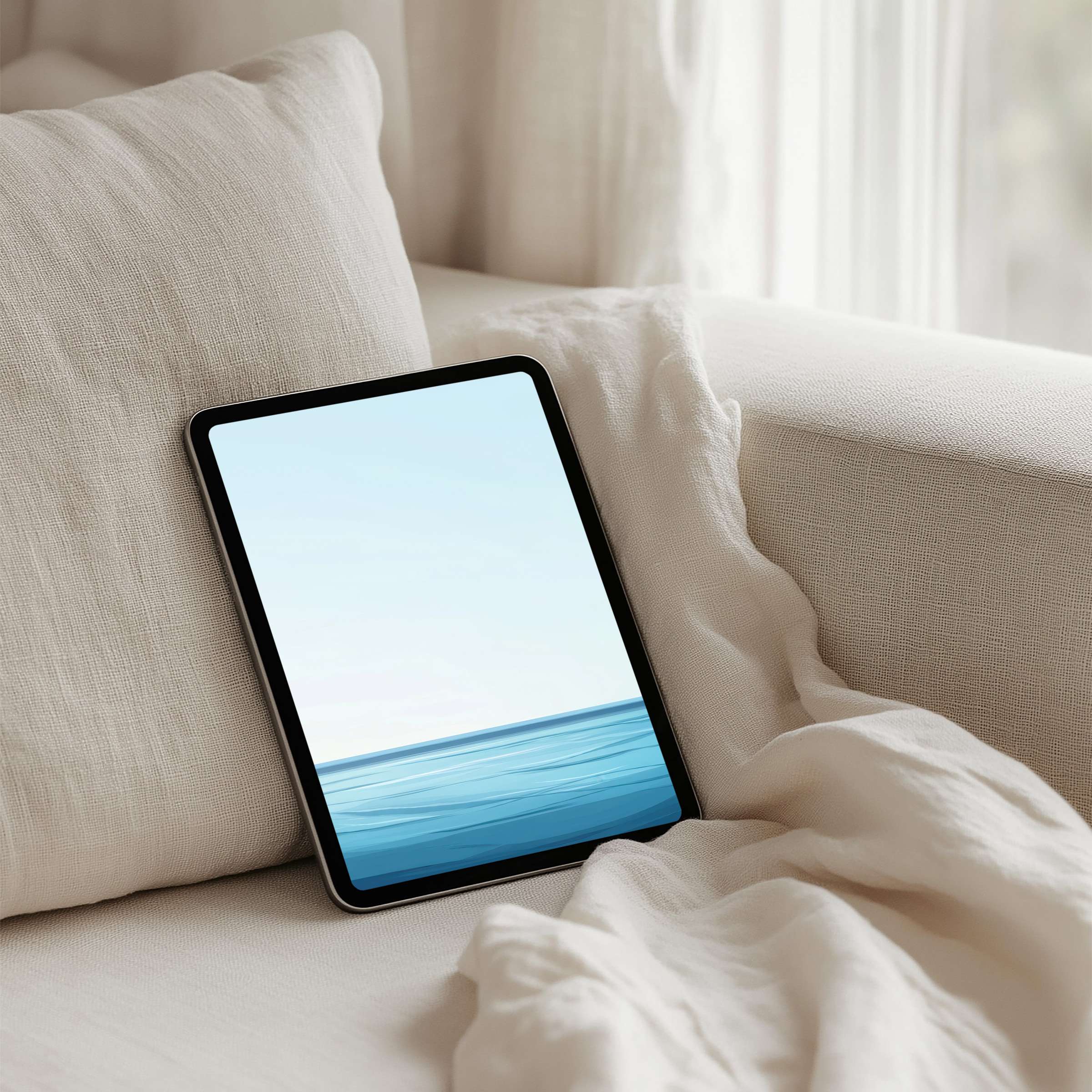 Serene oceanic iPad background exuding elegance for instant download perfect for tablet screens inspiring calm and mindful moments