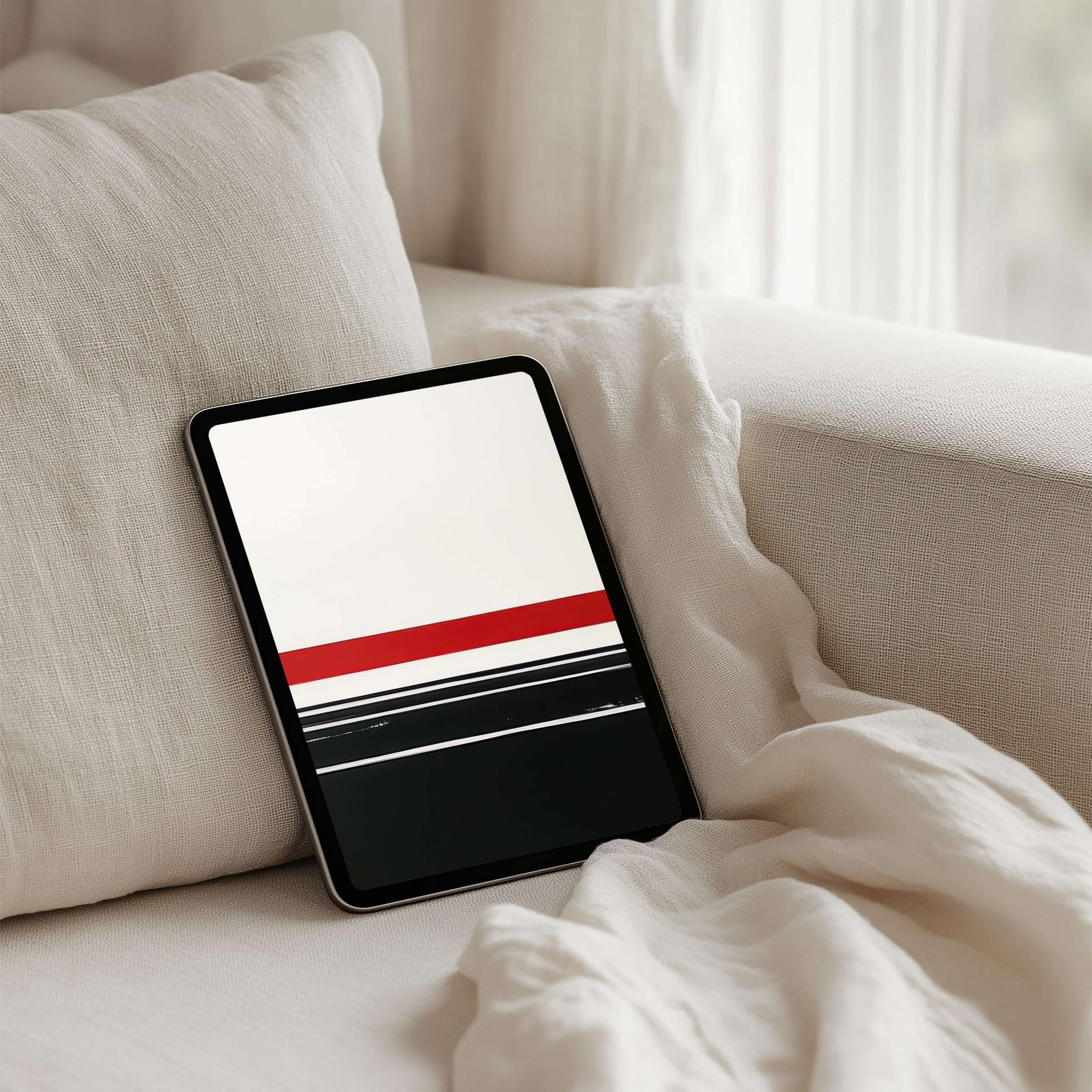 Elegant iPad background featuring minimalist stripes evokes calm and inspiration, perfect for instant download to any tablet