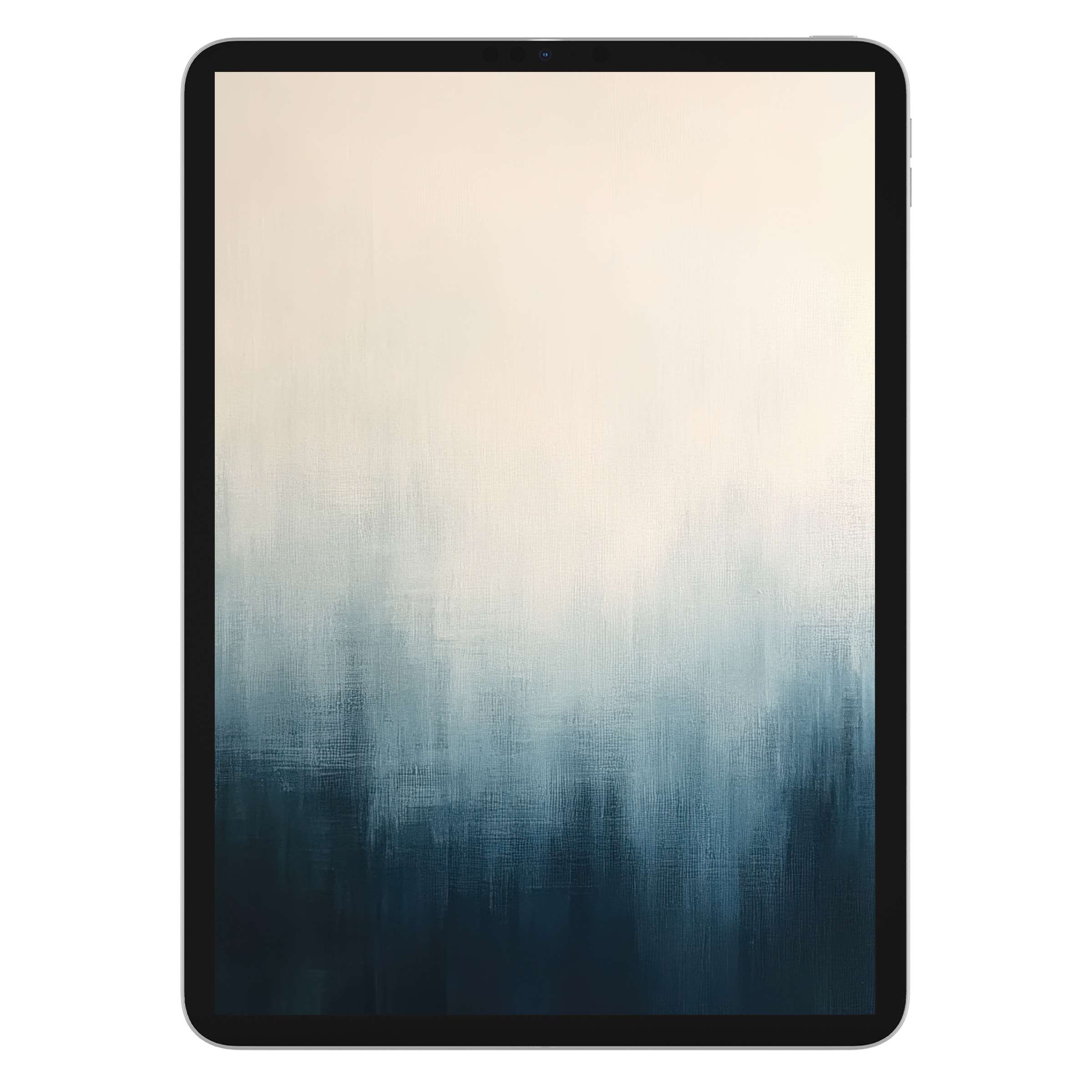 Calm and elegant modern iPad wallpaper featuring soft blue and cream hues, ideal digital download for tablet background aesthetics