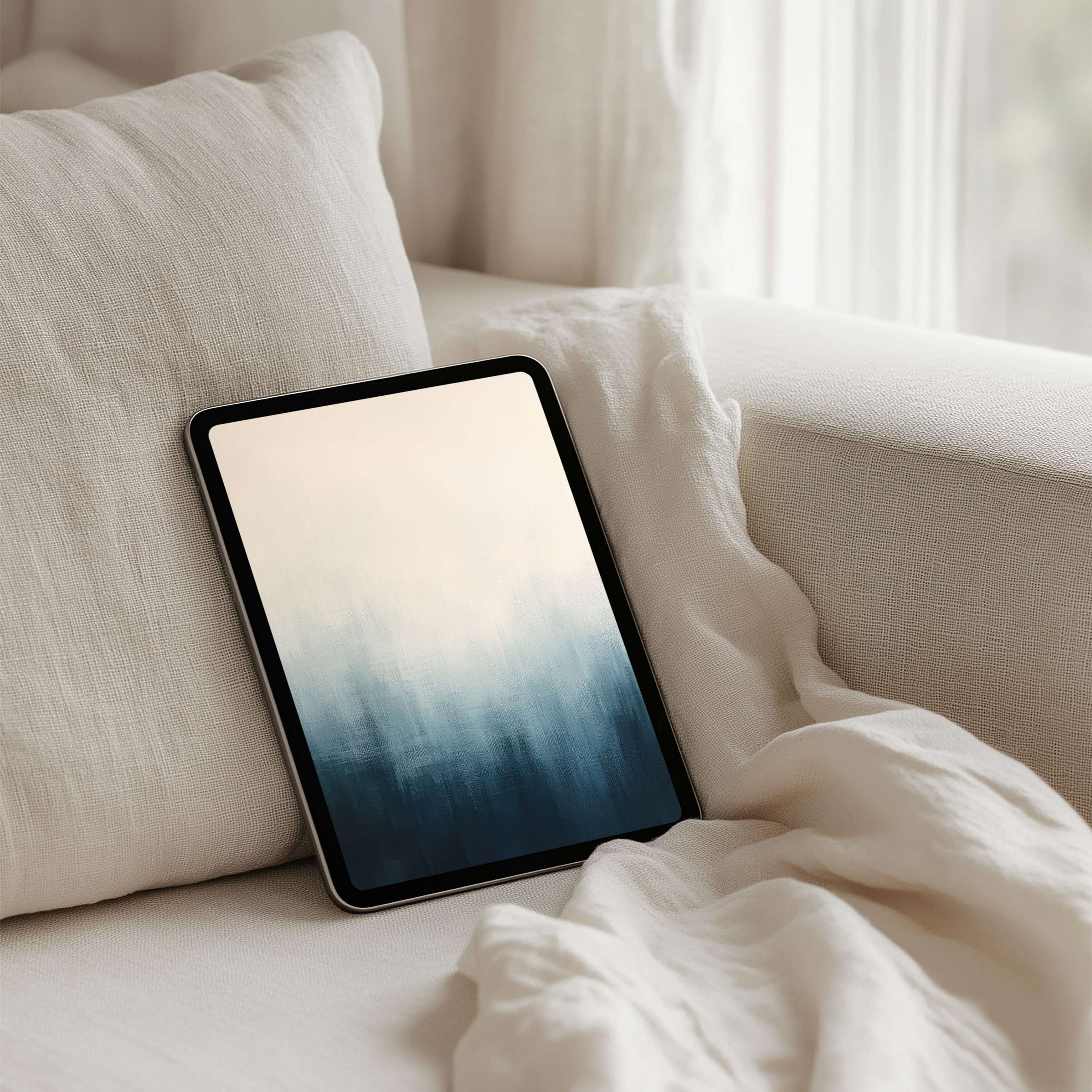 Elegant gradient iPad background for instant download reflects calmness and inspiration, fitting all tablets including Samsung and Android