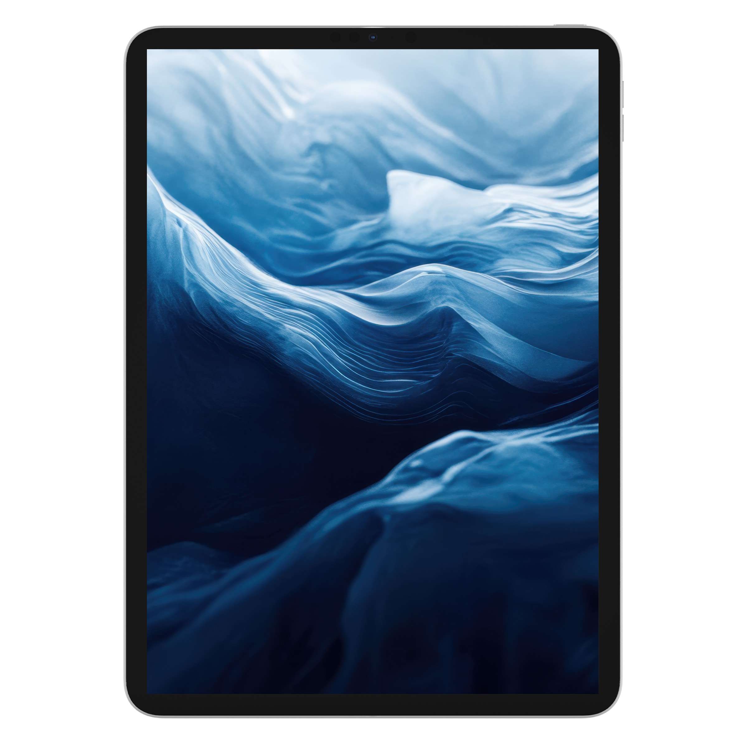 Serene blue wave textures create an inspiring modern iPad wallpaper, perfect tablet background for digital download, enhancing tranquility