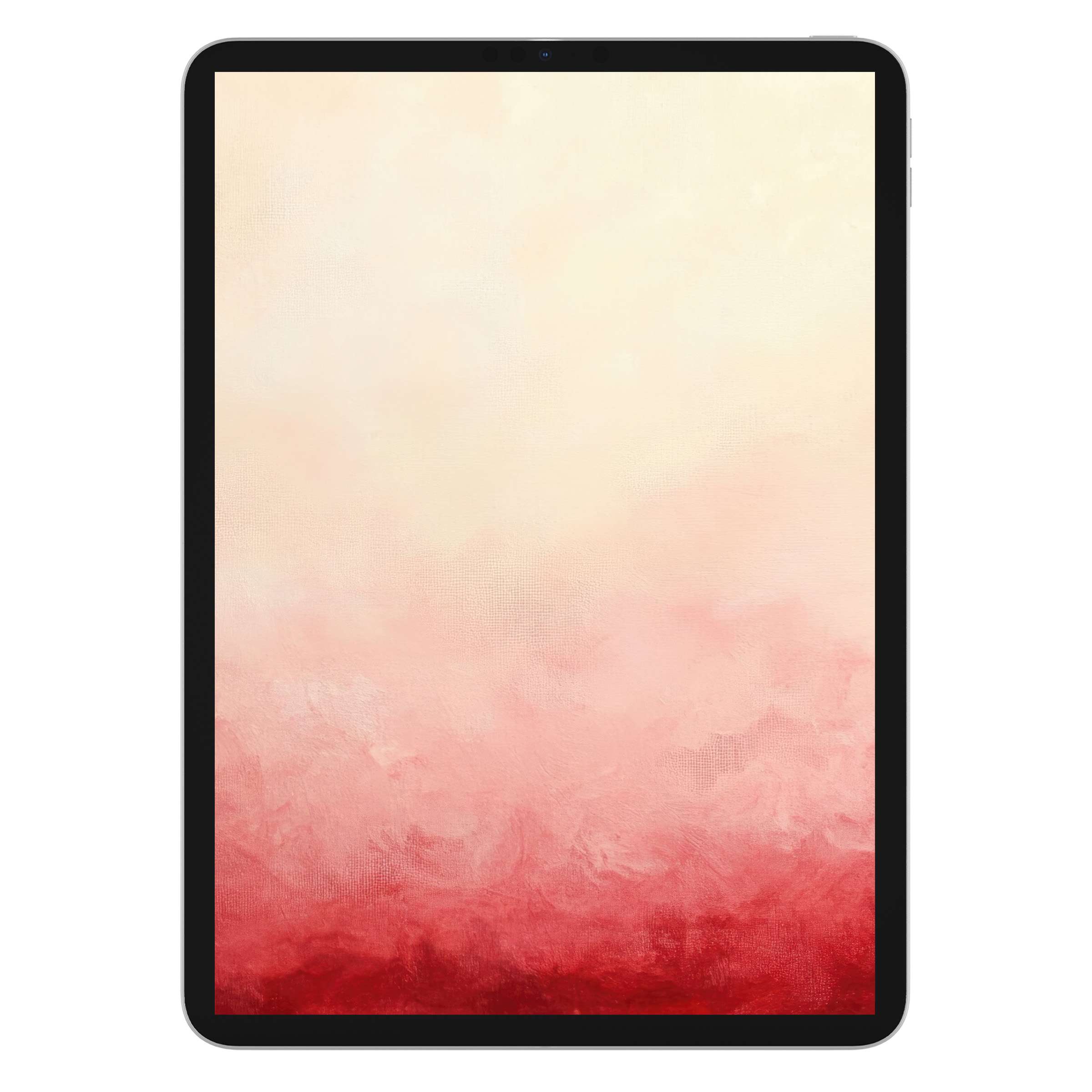 Elegant modern iPad wallpaper with a serene gradient of soft beige to rich red hues, ideal digital download for tablet background tranquility