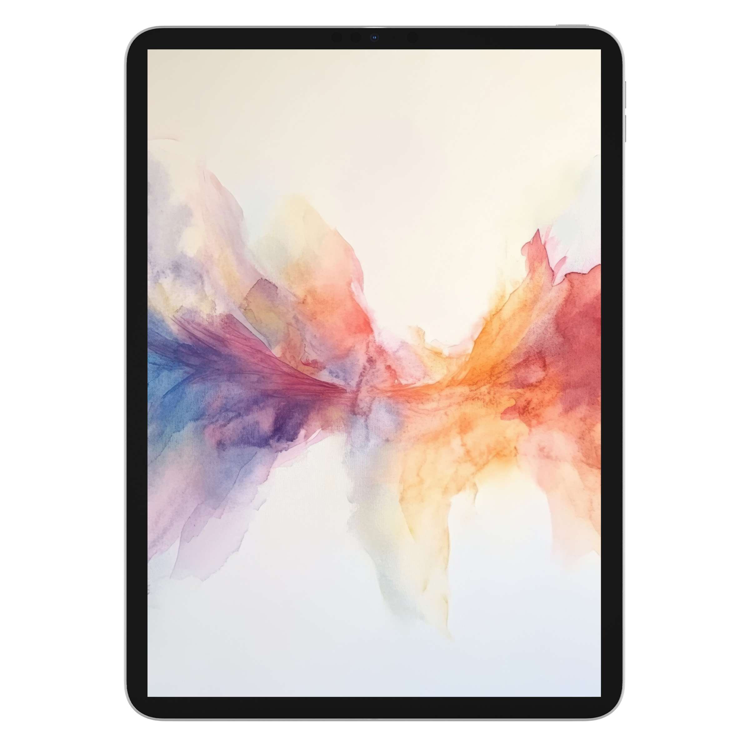 Modern iPad wallpaper showcases a soothing watercolor blend, perfect digital download for a serene tablet background ambiance