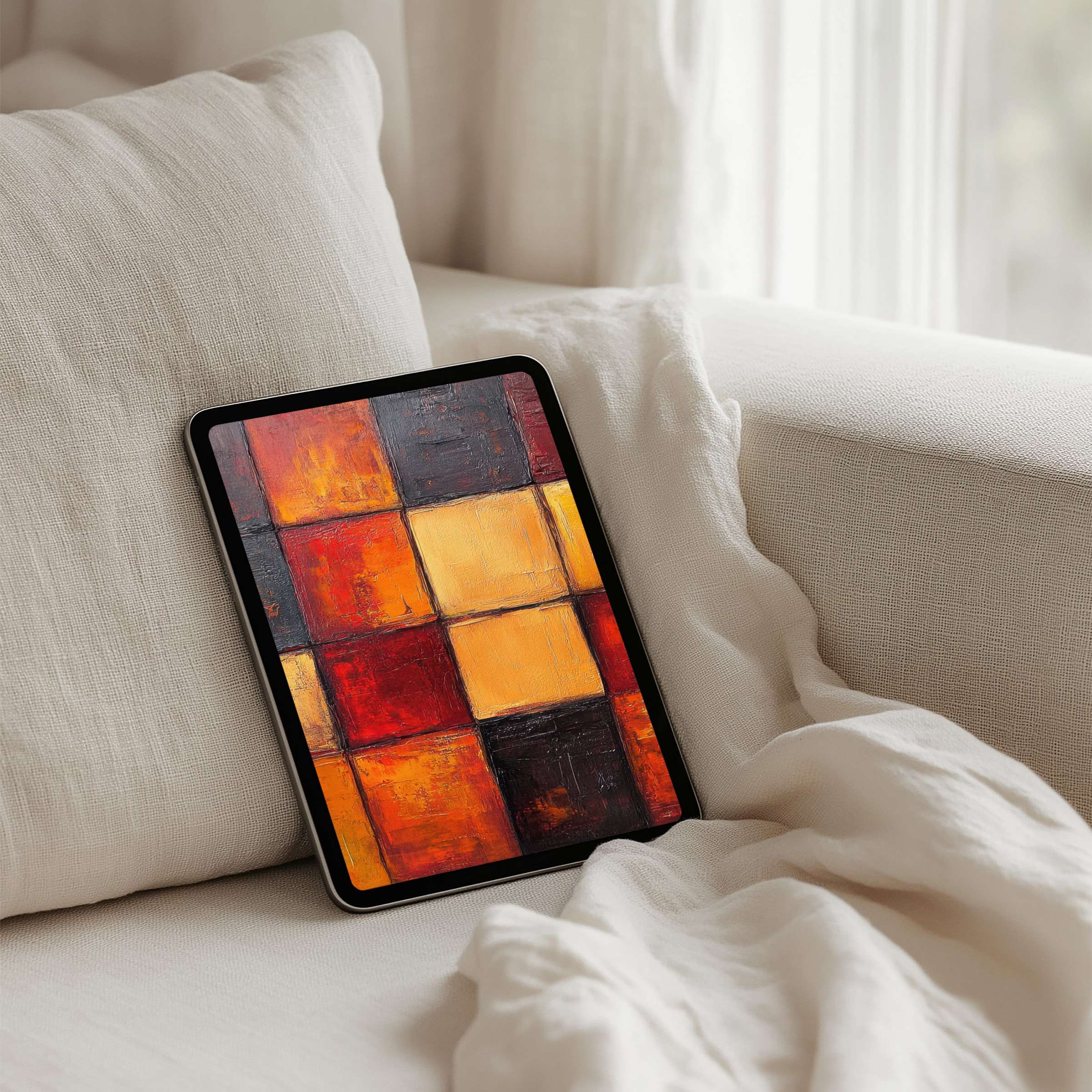 Warm abstract design elevates your iPad background to a realm of calm inspiration suitable for any tablet instant download